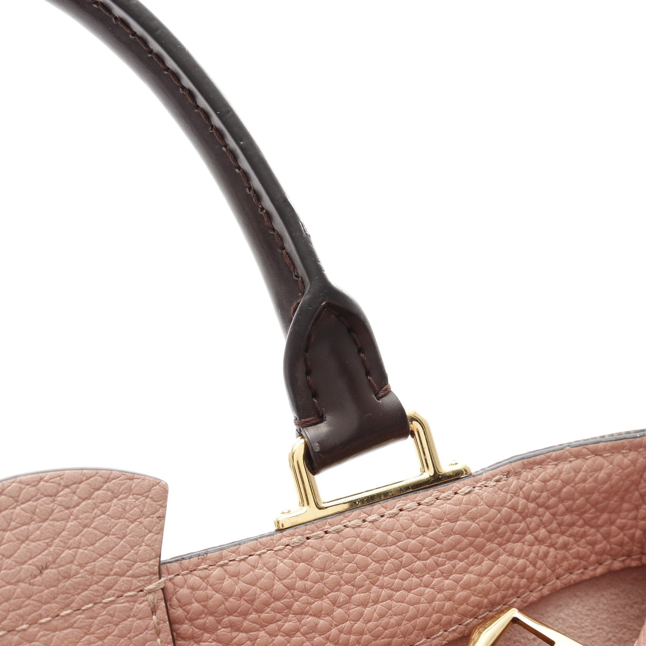 Louis Vuitton Louis Vuitton Brittany Damier Ebene Magnolia Handbag Leather Brown Coral Pink Size ONE SIZE - 9 Thumbnail