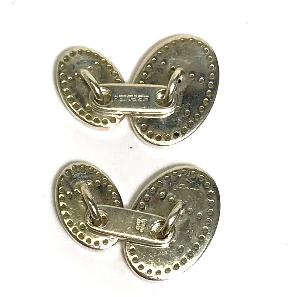 Hermes Hermes Punched Logo H Motif Evelyn Cuff Links Cuffs Sv925 Men Silver Size ONE SIZE - 2 Thumbnail