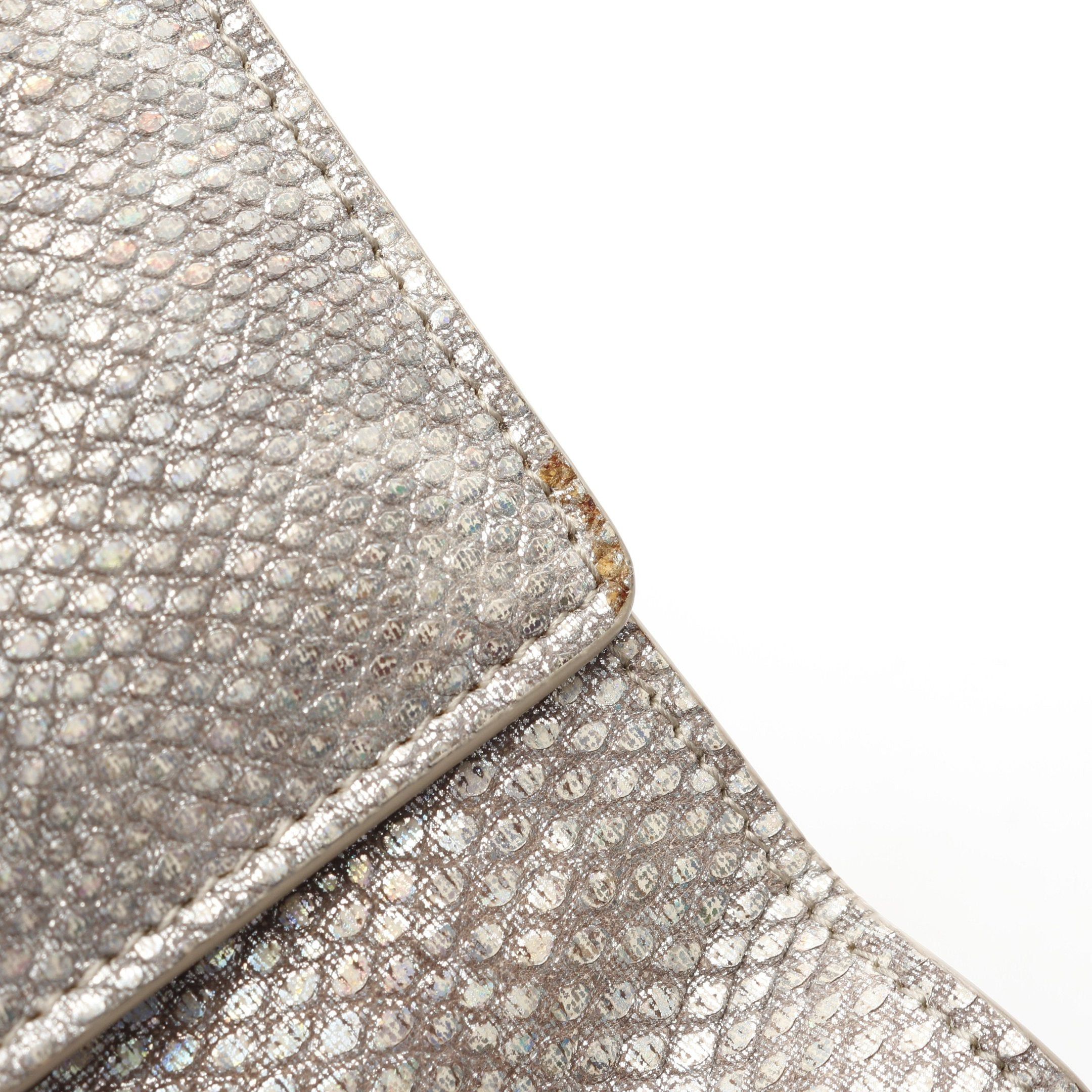 Bvlgari Bvlgari Chain Handbag Leather Silver Python Embossed Size ONE SIZE - 8 Thumbnail