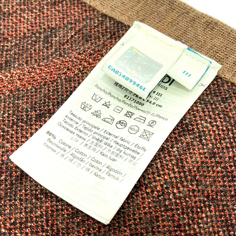 Fendi Fendi Jfq039 Zukka Ff Pattern Hooded (Hooded) Outer Poncho Cotton Kids Brown Size ONE SIZE - 6 Thumbnail