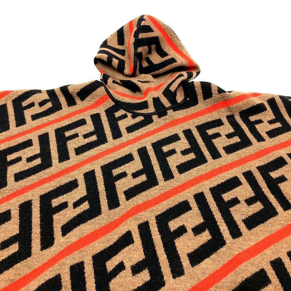 Fendi Fendi Jfq039 Zukka Ff Pattern Hooded (Hooded) Outer Poncho Cotton Kids Brown Size ONE SIZE - 3 Thumbnail