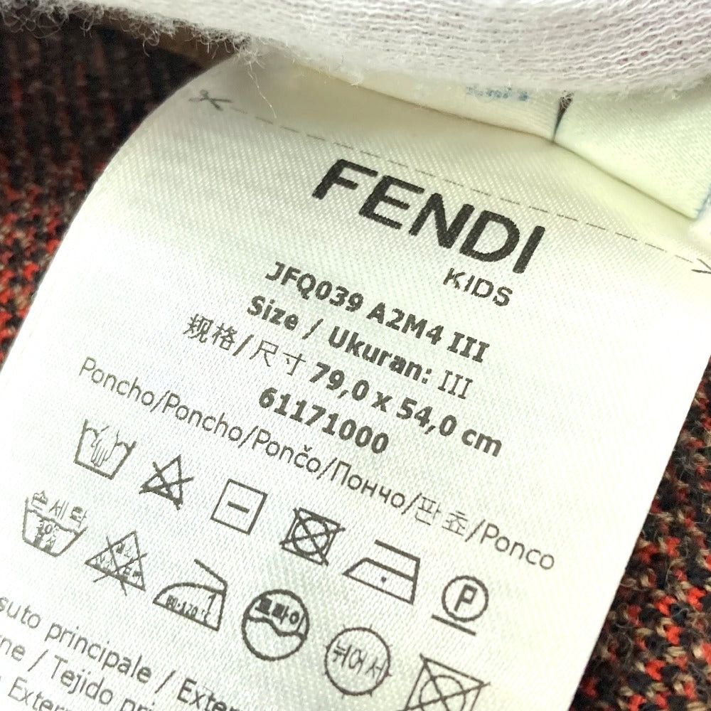 Fendi Fendi Jfq039 Zukka Ff Pattern Hooded (Hooded) Outer Poncho Cotton Kids Brown Size ONE SIZE - 7 Thumbnail