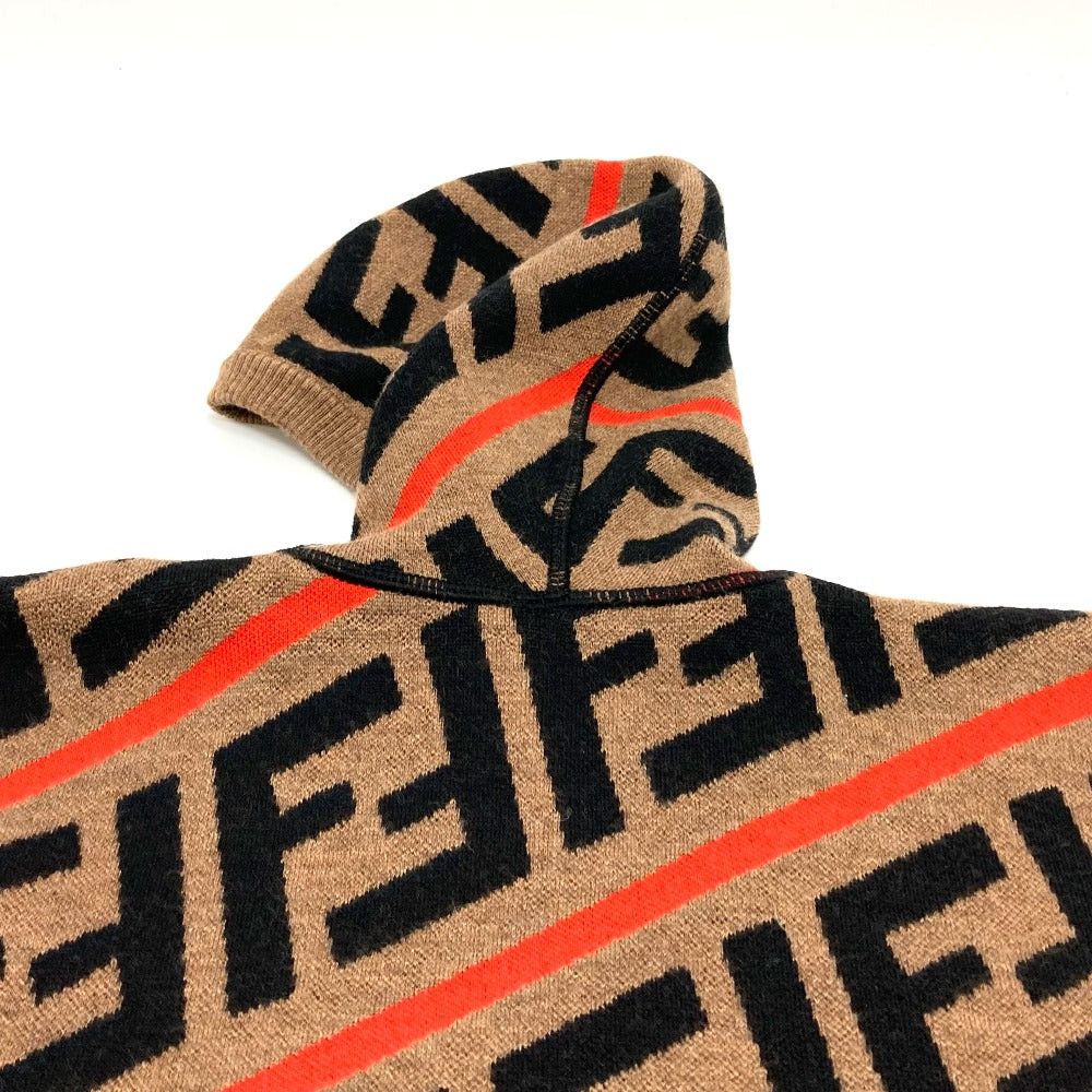 Fendi Fendi Jfq039 Zukka Ff Pattern Hooded (Hooded) Outer Poncho Cotton Kids Brown Size ONE SIZE - 9 Thumbnail
