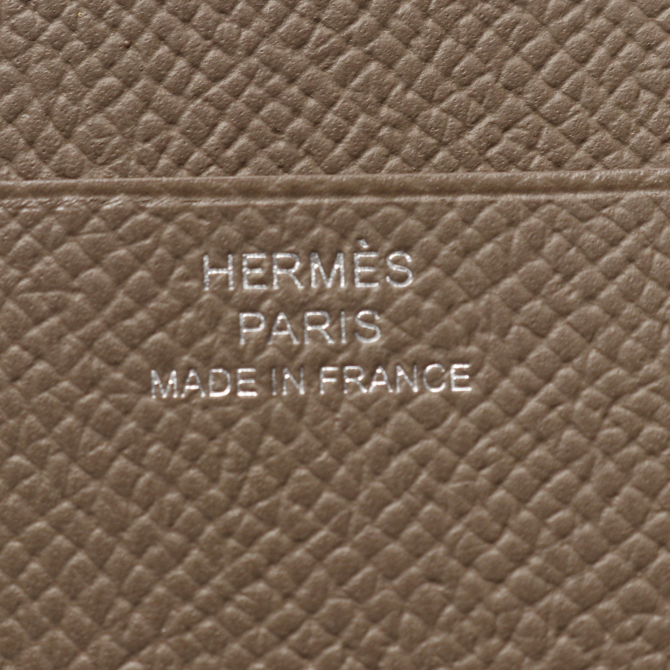 Hermes Hermes Bearn Combination Etoupe Trifold Wallet Veau Epsom Gray Brown Silver Hardware Double Engraved Size ONE SIZE - 4 Thumbnail