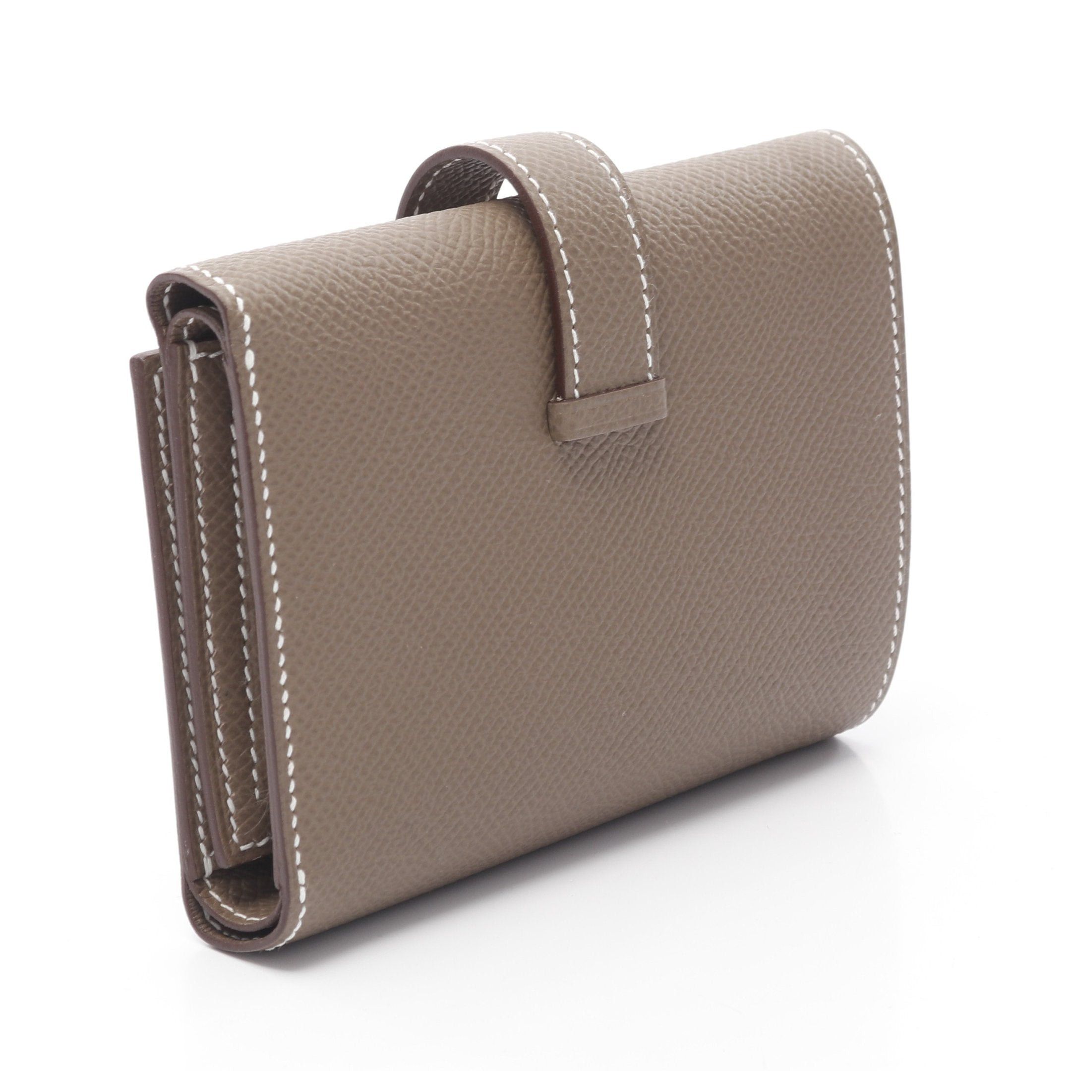 Hermes Hermes Bearn Combination Etoupe Trifold Wallet Veau Epsom Gray Brown Silver Hardware Double Engraved Size ONE SIZE - 2 Thumbnail