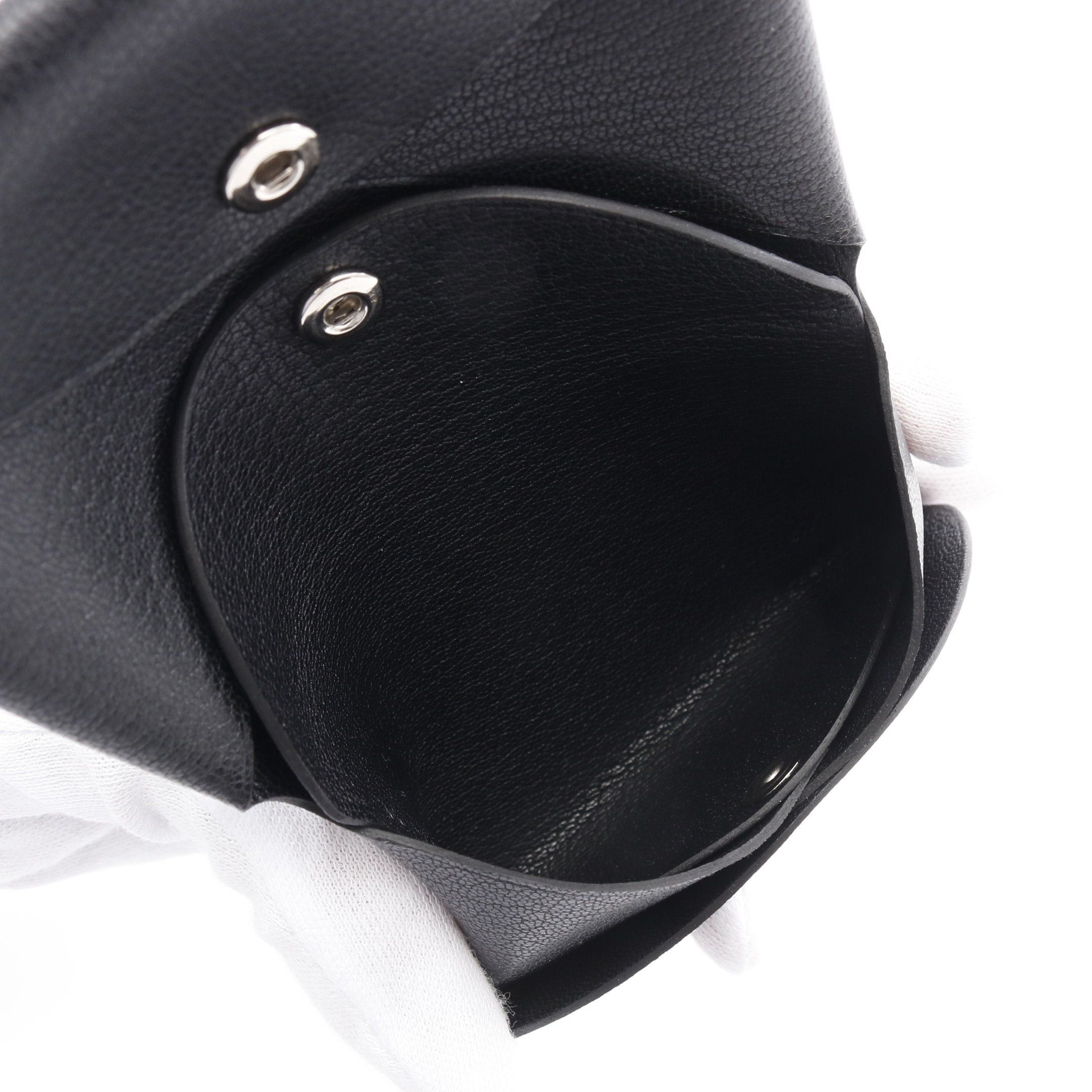 Hermes Hermes Calviduo Coin Purse Shevl Shamqila Black Silver Hardware B Stamp Size ONE SIZE - 6 Thumbnail