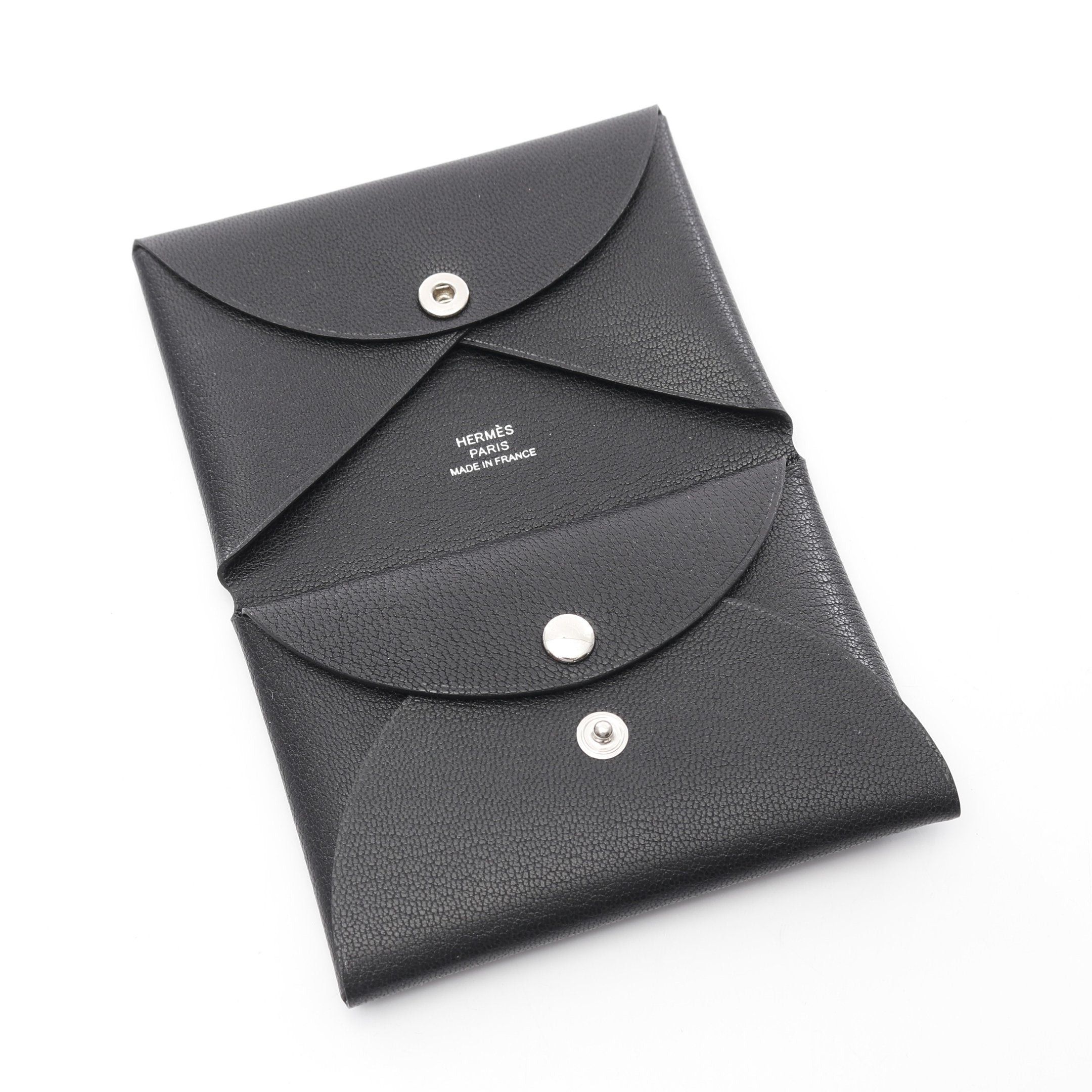 Hermes Hermes Calviduo Coin Purse Shevl Shamqila Black Silver Hardware B Stamp Size ONE SIZE - 3 Thumbnail