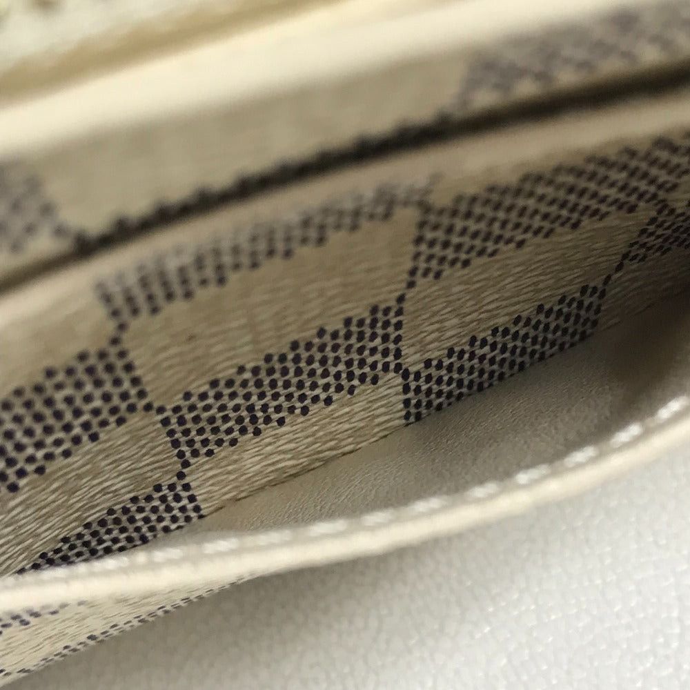 Louis Vuitton Louis Vuitton N61735 Damier Azul Small Leather Belt Worn By Commoners In Ancient Japan Salary Long Wallet Azur Canvas Women White Size ONE SIZE - 13 Thumbnail
