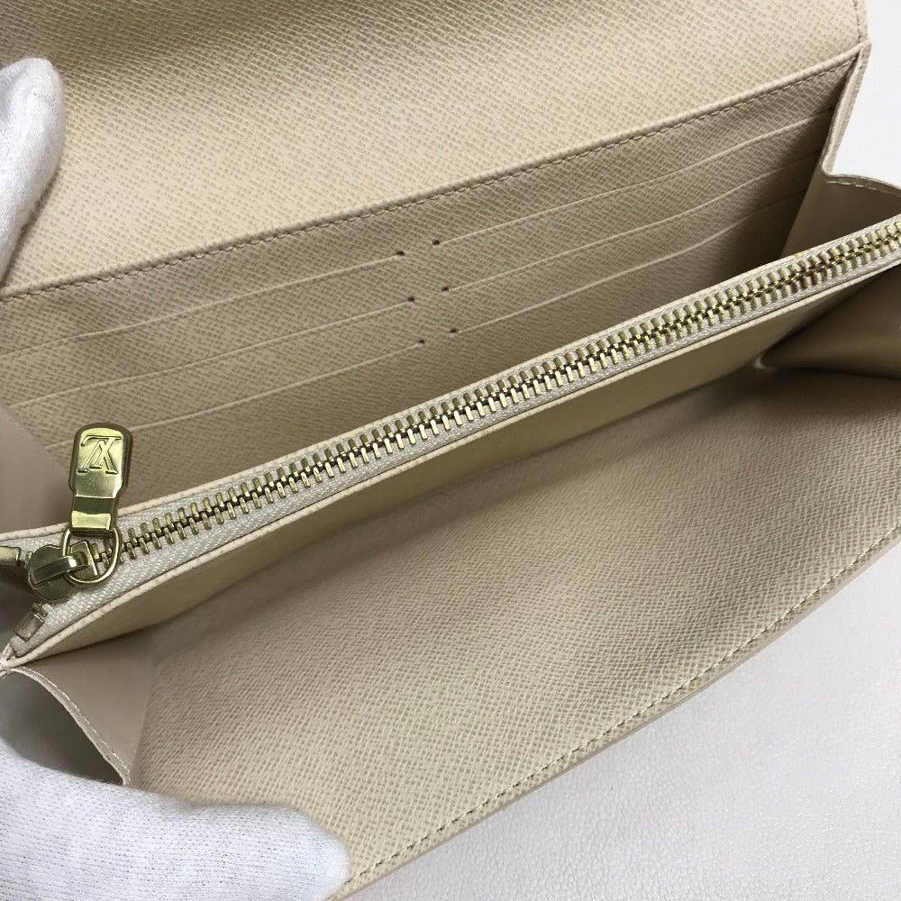 Louis Vuitton Louis Vuitton N61735 Damier Azul Small Leather Belt Worn By Commoners In Ancient Japan Salary Long Wallet Azur Canvas Women White Size ONE SIZE - 8 Thumbnail