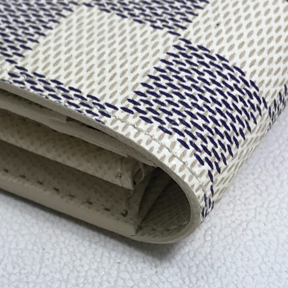 Louis Vuitton Louis Vuitton N61735 Damier Azul Small Leather Belt Worn By Commoners In Ancient Japan Salary Long Wallet Azur Canvas Women White Size ONE SIZE - 5 Thumbnail