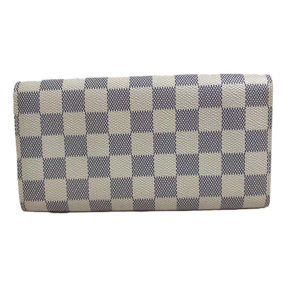 Louis Vuitton Louis Vuitton N61735 Damier Azul Small Leather Belt Worn By Commoners In Ancient Japan Salary Long Wallet Azur Canvas Women White Size ONE SIZE - 2 Thumbnail