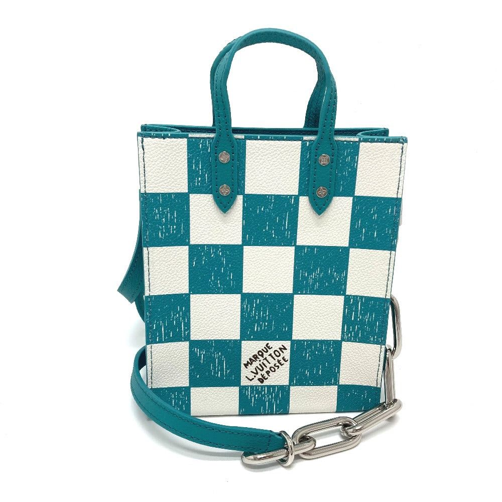 Louis Vuitton Louis Vuitton N60495 Damier Checkerboard Sac Pla Xs Briefcase 2 Way Bag Handbag Vertical Shoulder Leather Women Turquoise Blue (Colour, Color) Size ONE SIZE - 2 Thumbnail