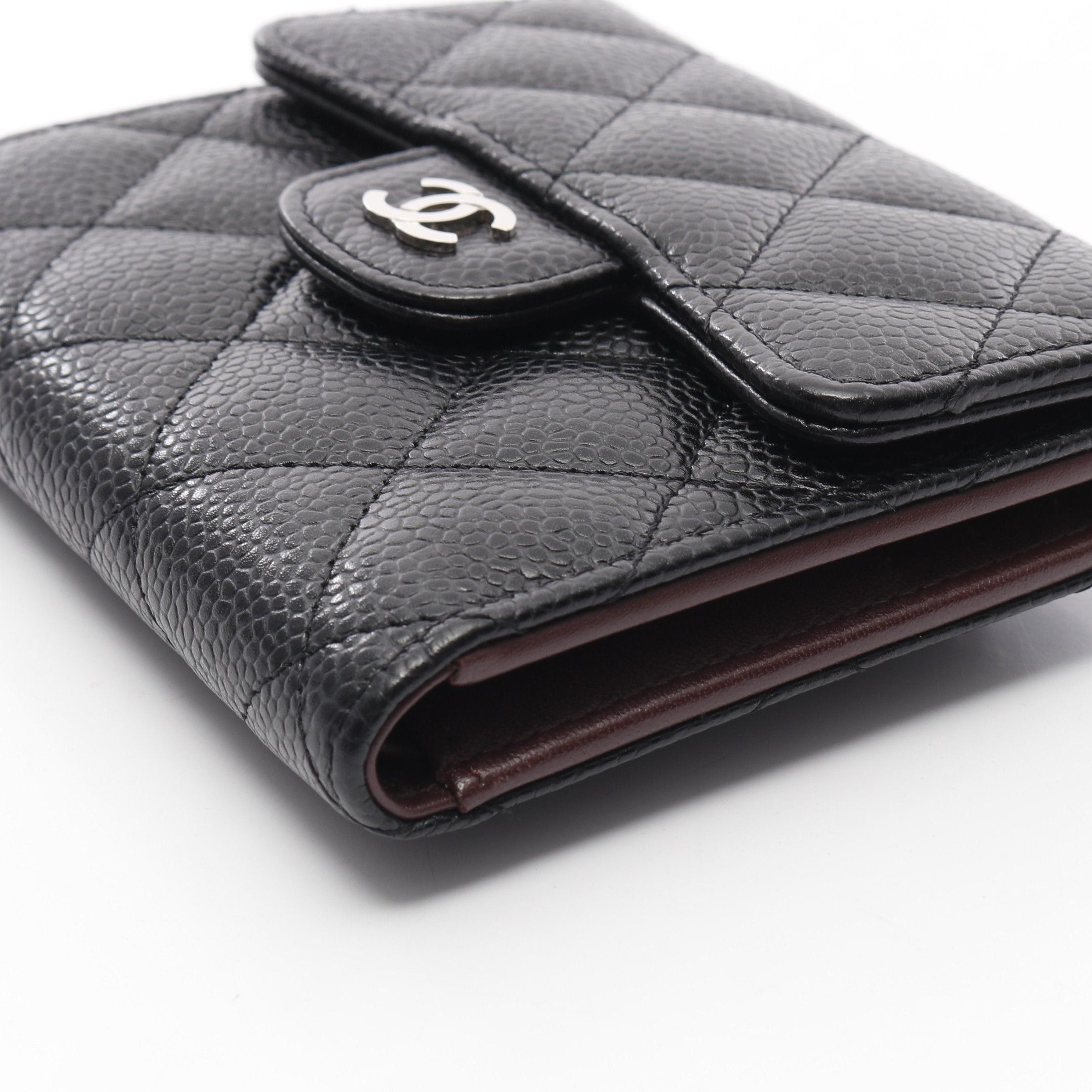 Chanel Chanel Classic Small Flap Wallet Trifold Caviar Skin Black Silver Hardware Size ONE SIZE - 6 Thumbnail