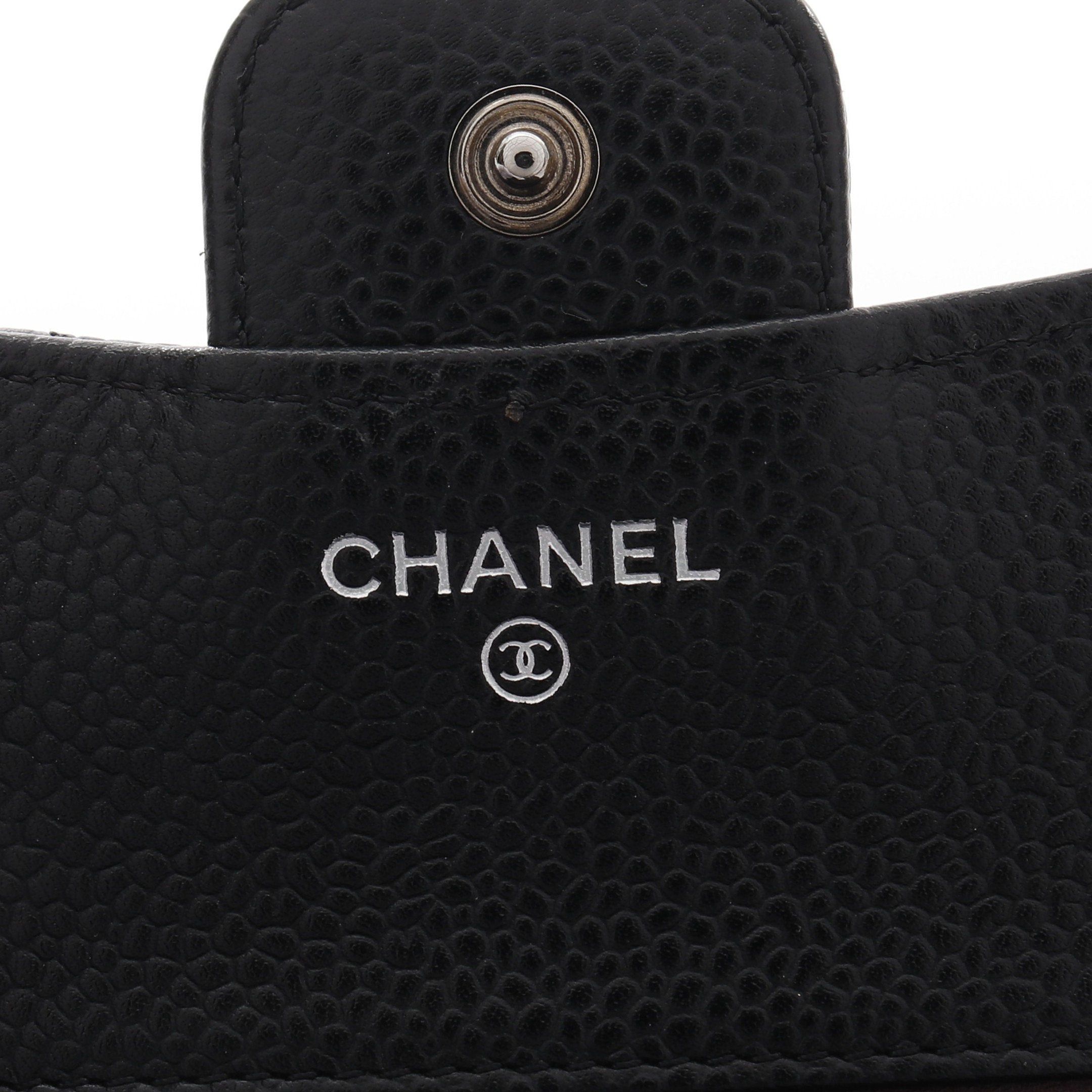 Chanel Chanel Classic Small Flap Wallet Trifold Caviar Skin Black Silver Hardware Size ONE SIZE - 4 Thumbnail