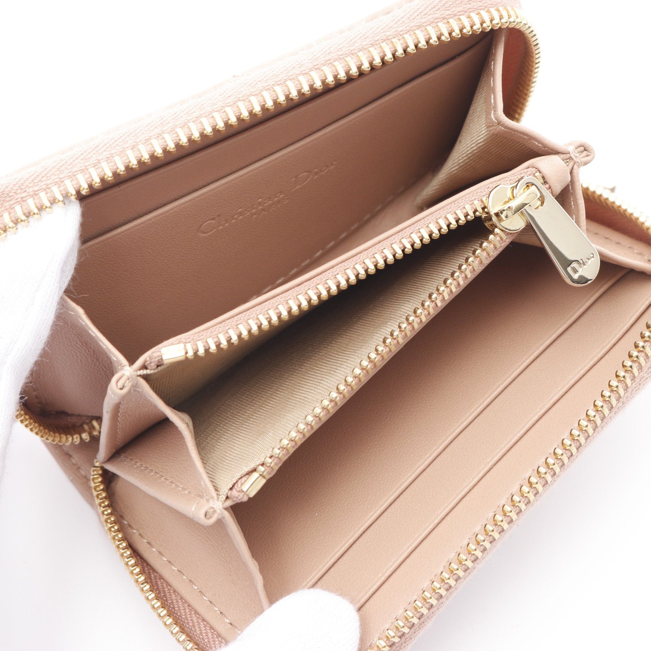 Dior Lady Dior Voyageur Voyager Canage Small Zip Coin Purse