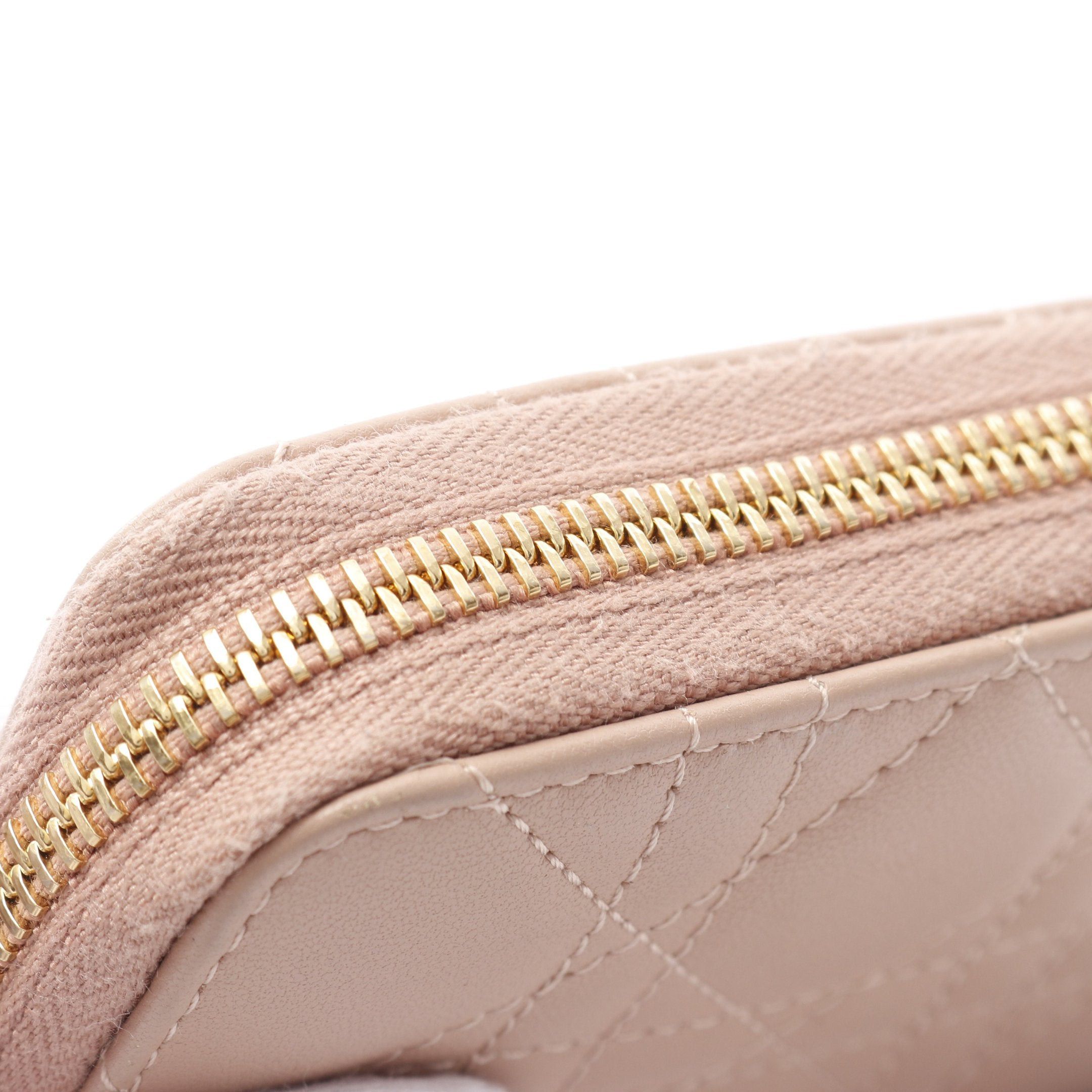 Dior Dior Lady Dior Voyageur Voyager Canage Small Zip Coin Purse Leather Dusty Pink Size ONE SIZE - 7 Thumbnail