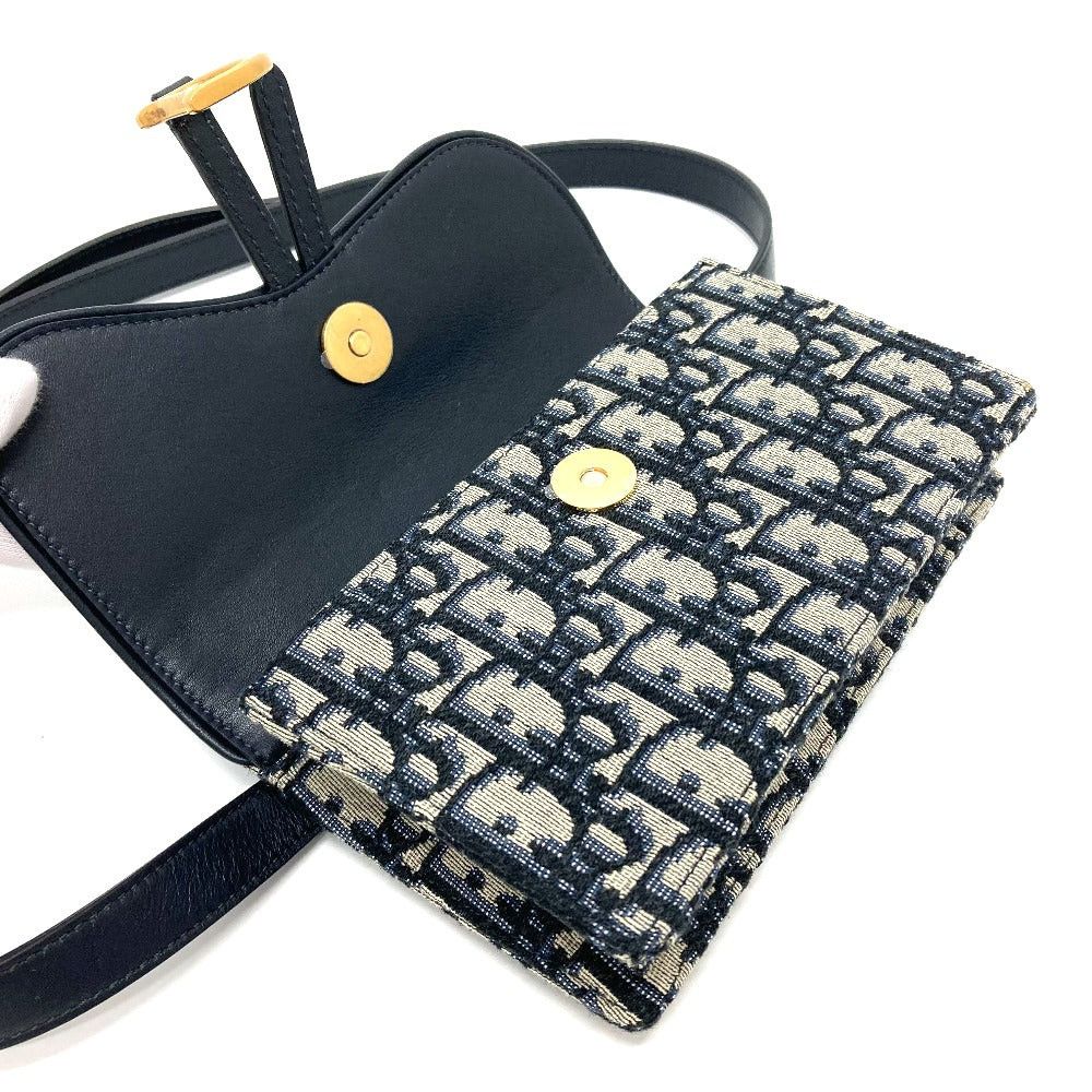 Dior Dior Oblique Trotteur Saddle Belt Pouch Briefcase Waist Body Bag Leather/Canvas Men Navy Size ONE SIZE - 9 Thumbnail