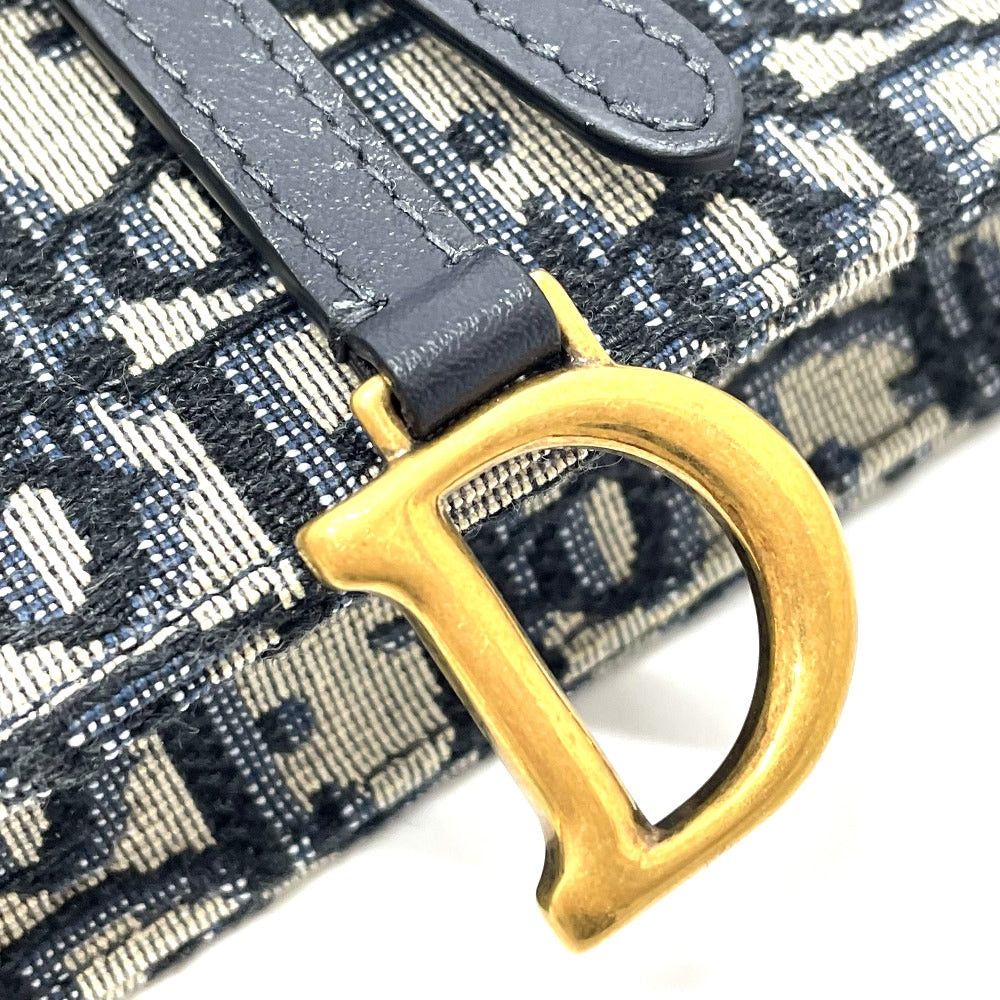 Dior Dior Oblique Trotteur Saddle Belt Pouch Briefcase Waist Body Bag Leather/Canvas Men Navy Size ONE SIZE - 5 Thumbnail