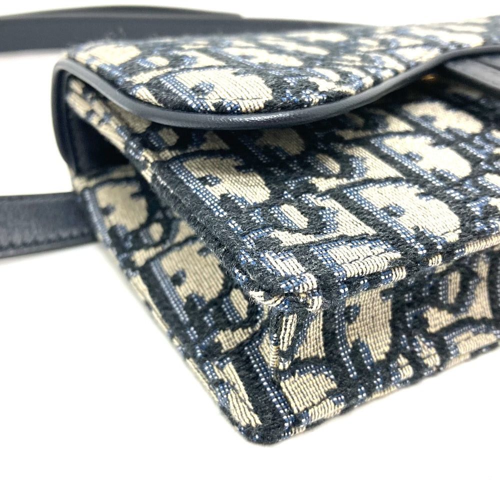 Dior Dior Oblique Trotteur Saddle Belt Pouch Briefcase Waist Body Bag Leather/Canvas Men Navy Size ONE SIZE - 8 Thumbnail
