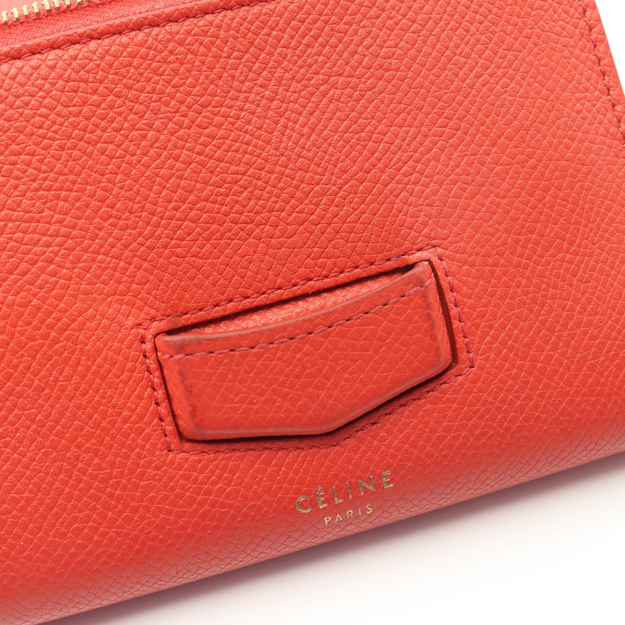 Celine Celine Trotter Mini Bi-Fold Wallet Coin Purse Leather Red Size ONE SIZE - 9 Thumbnail