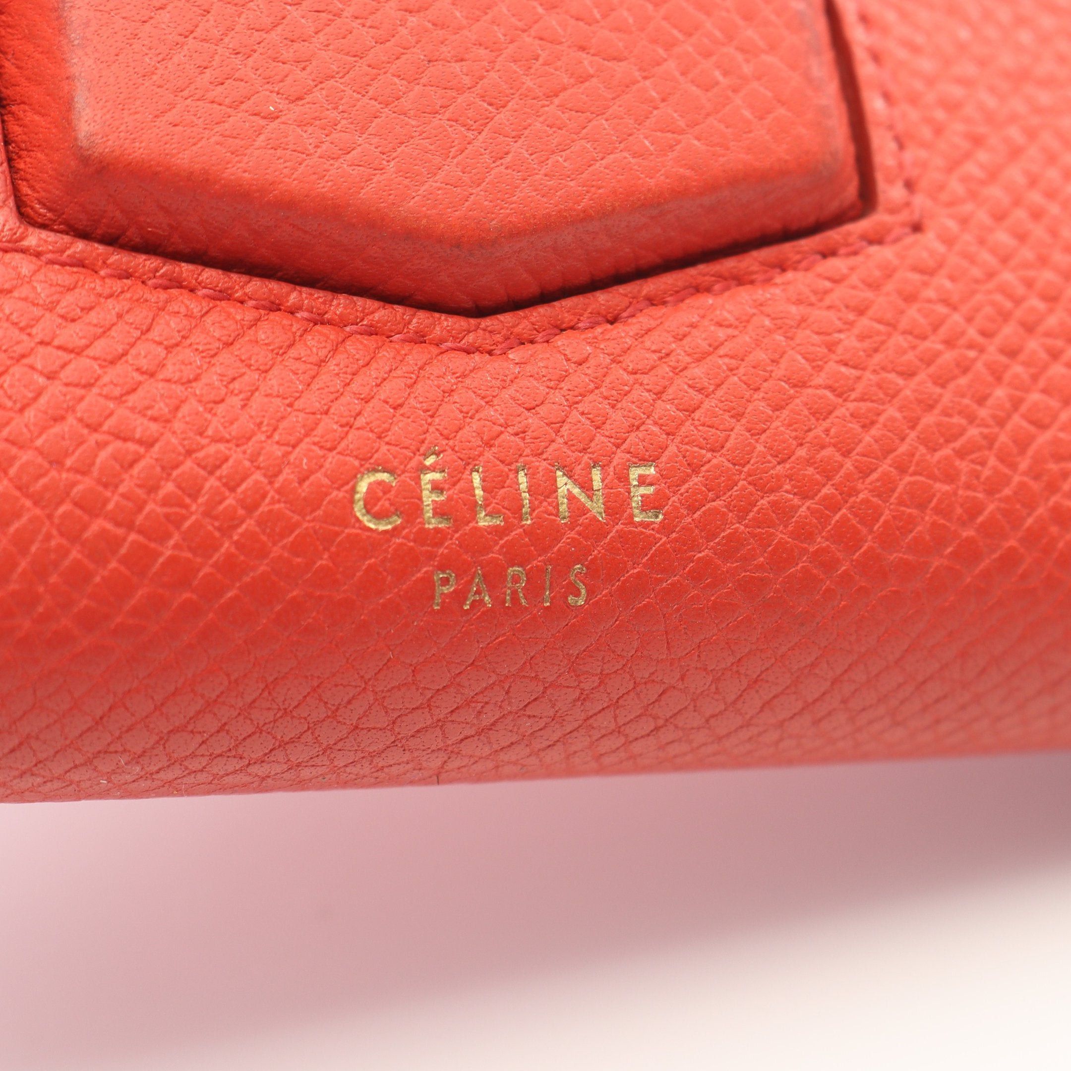 Celine Celine Trotter Mini Bi-Fold Wallet Coin Purse Leather Red Size ONE SIZE - 4 Thumbnail