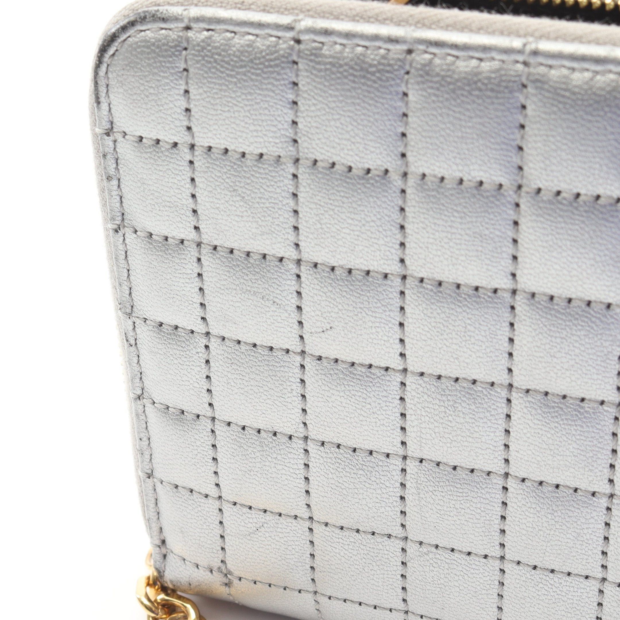 Celine Celine C-Charm Large Zipped Wallet Round Zipper Long Leather Silver Size ONE SIZE - 11 Thumbnail