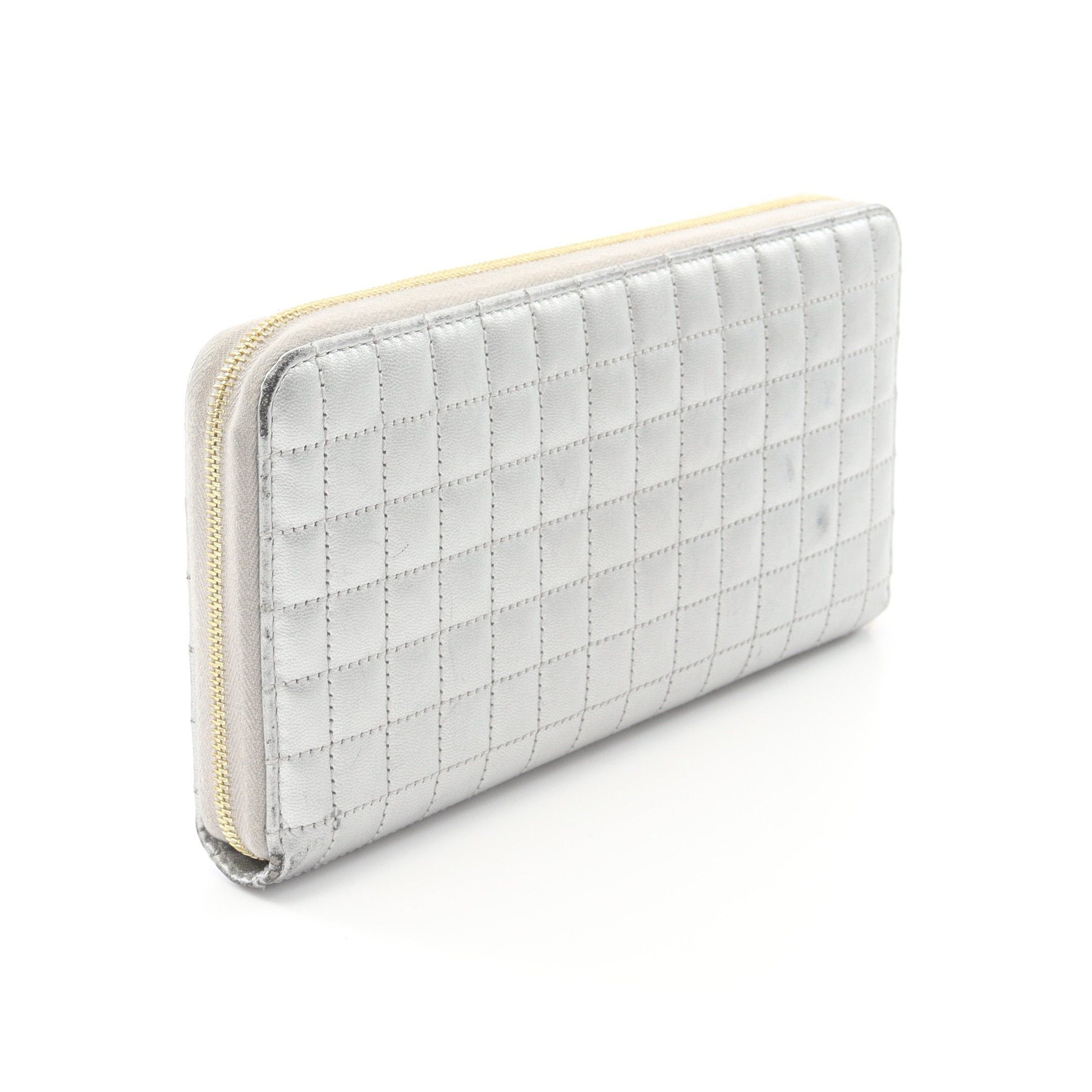 Celine Celine C-Charm Large Zipped Wallet Round Zipper Long Leather Silver Size ONE SIZE - 2 Thumbnail