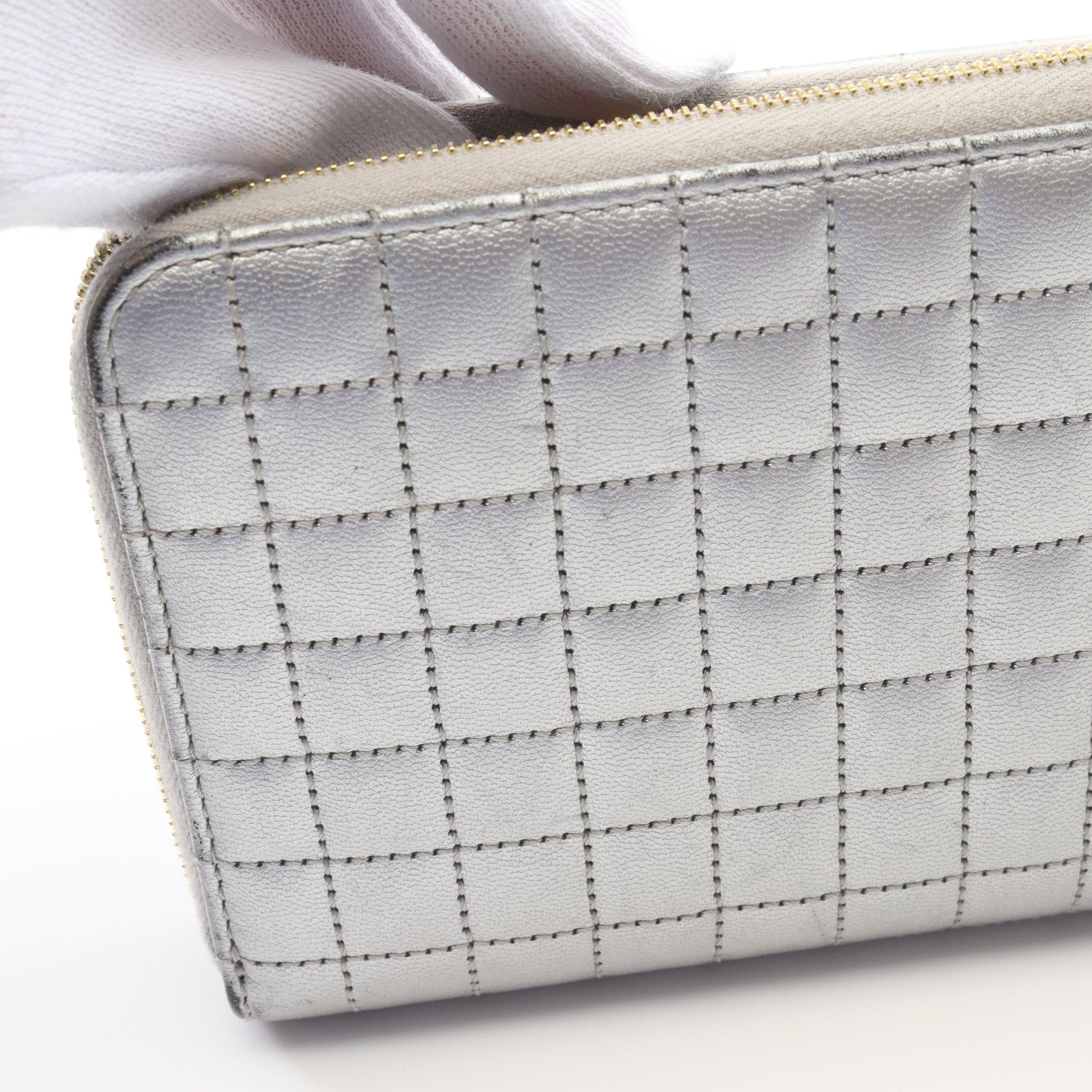 Celine Celine C-Charm Large Zipped Wallet Round Zipper Long Leather Silver Size ONE SIZE - 10 Thumbnail