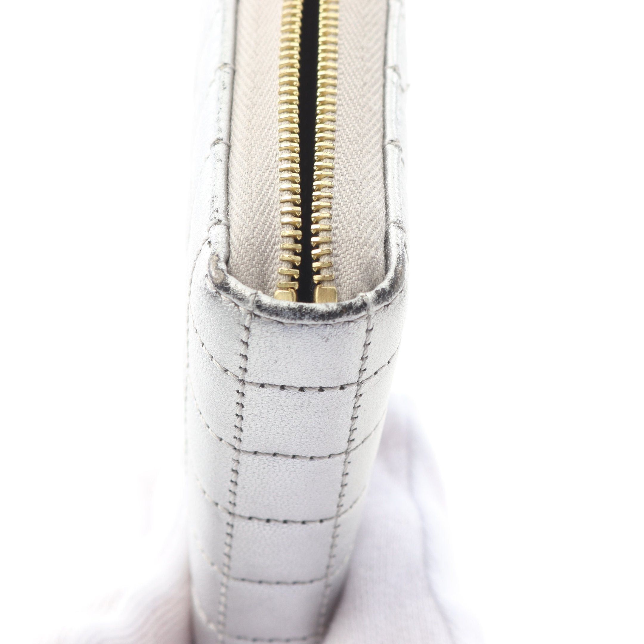Celine Celine C-Charm Large Zipped Wallet Round Zipper Long Leather Silver Size ONE SIZE - 5 Thumbnail