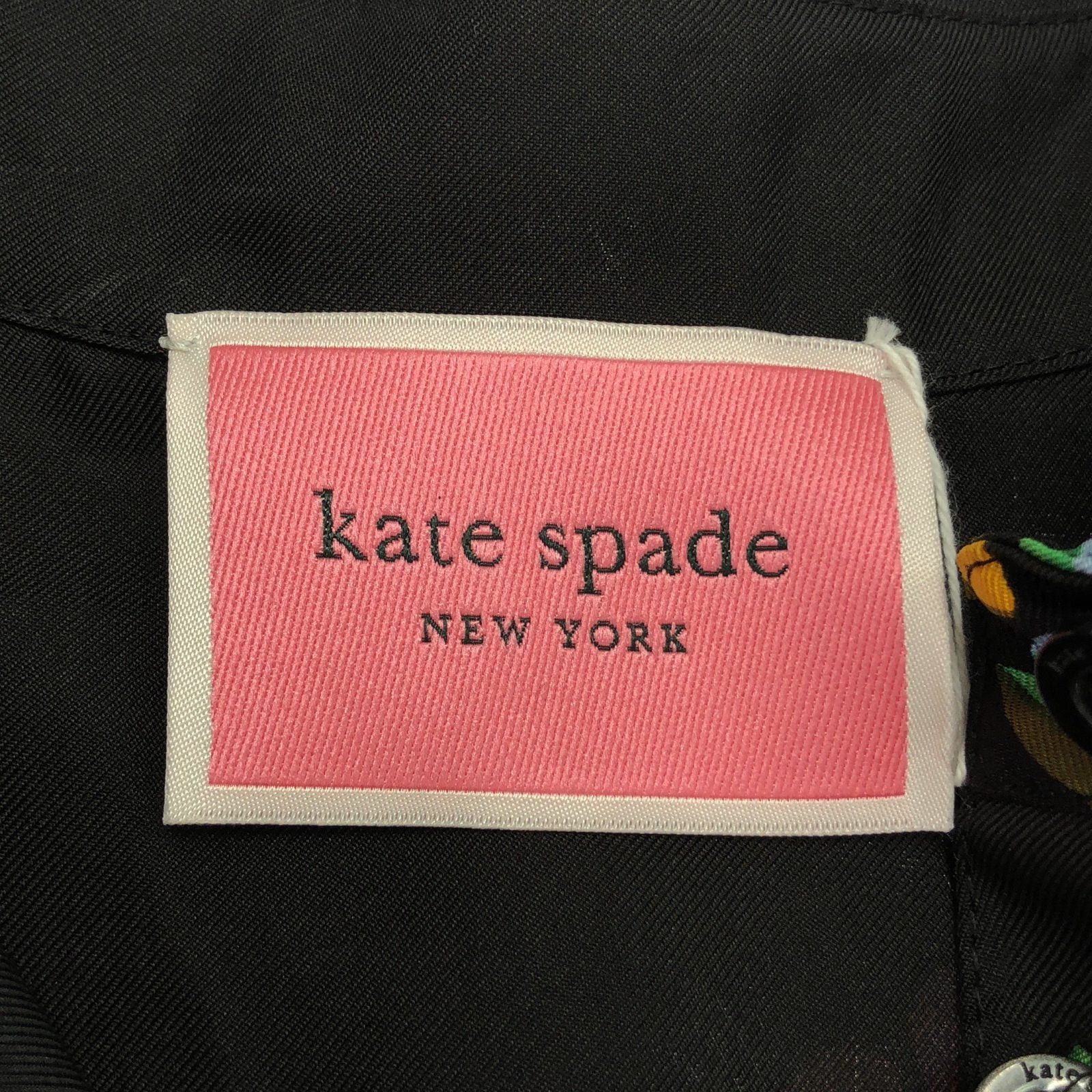 Kate Spade Kate Spade K8719 Shirt Dress Black Floral Pattern One Piece Silk Size ONE SIZE - 5 Thumbnail