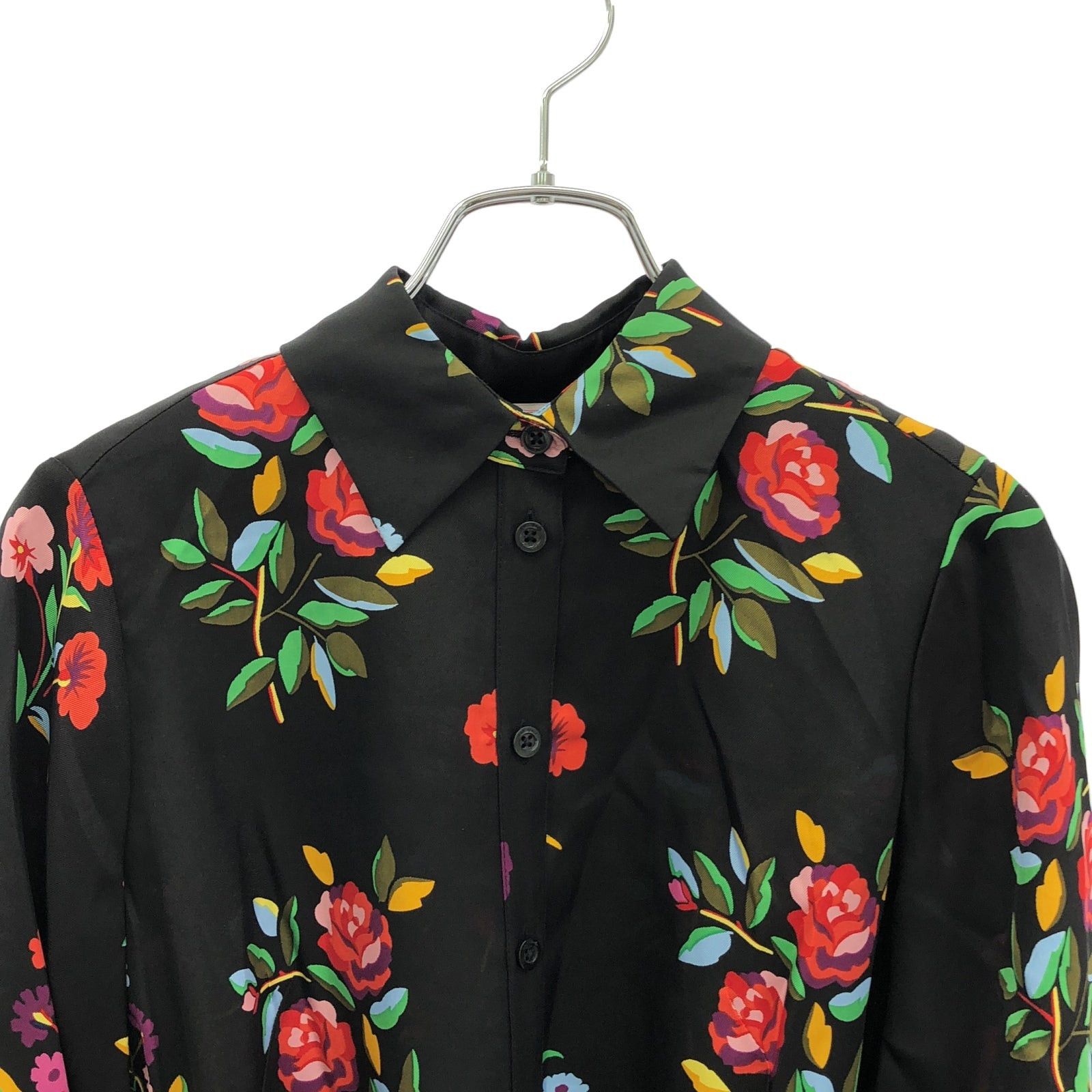 Kate Spade Kate Spade K8719 Shirt Dress Black Floral Pattern One Piece Silk Size ONE SIZE - 3 Thumbnail