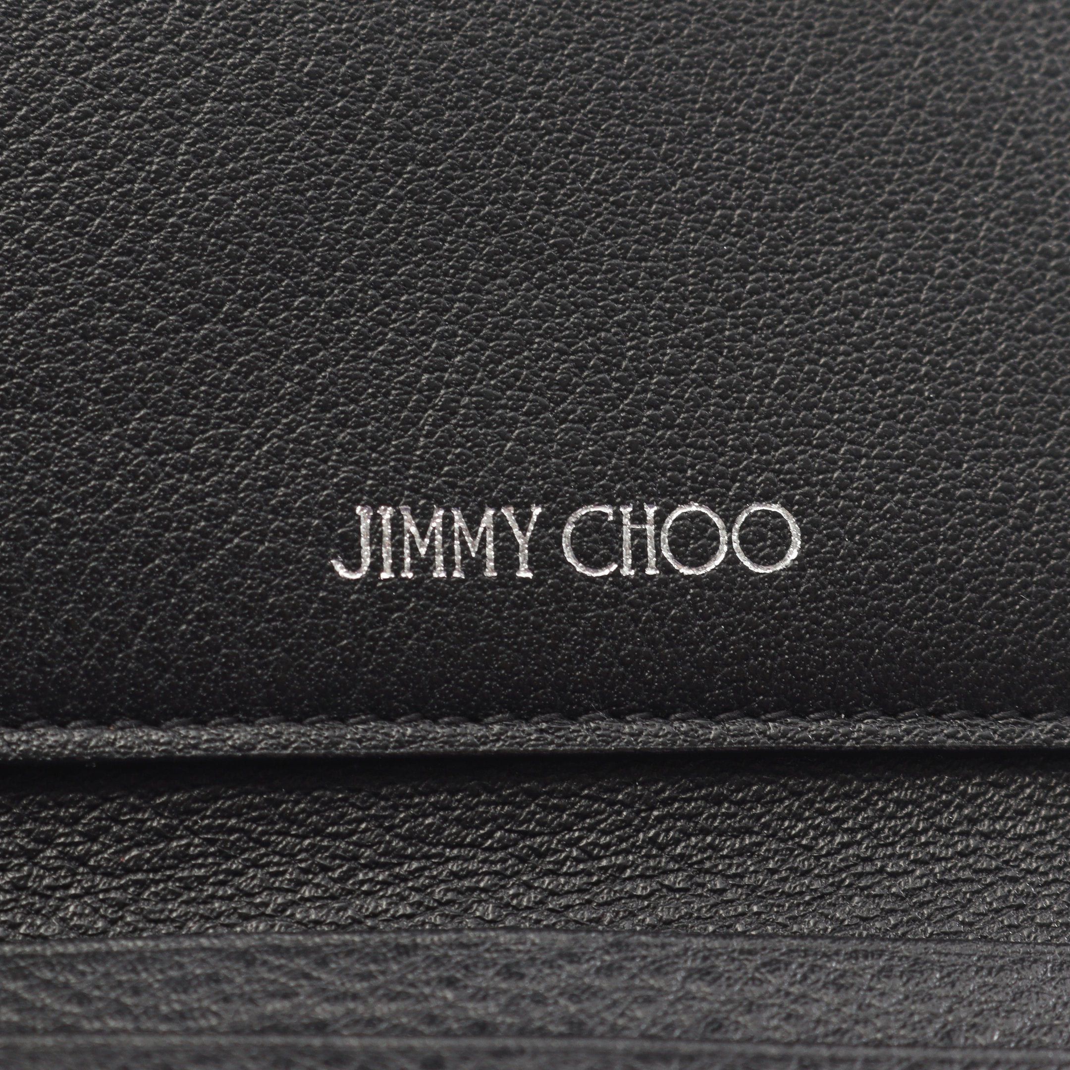 Jimmy Choo Jimmy Choo Cheri Crystal Trifold Wallet Leather Black Size ONE SIZE - 4 Thumbnail