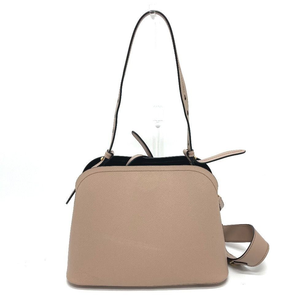 Prada Prada 1Ba251 Logo Plate Matinee Medium Briefcase Double Handbag Shoulder Bag Saffiano Leather Women Pink Size ONE SIZE - 2 Thumbnail