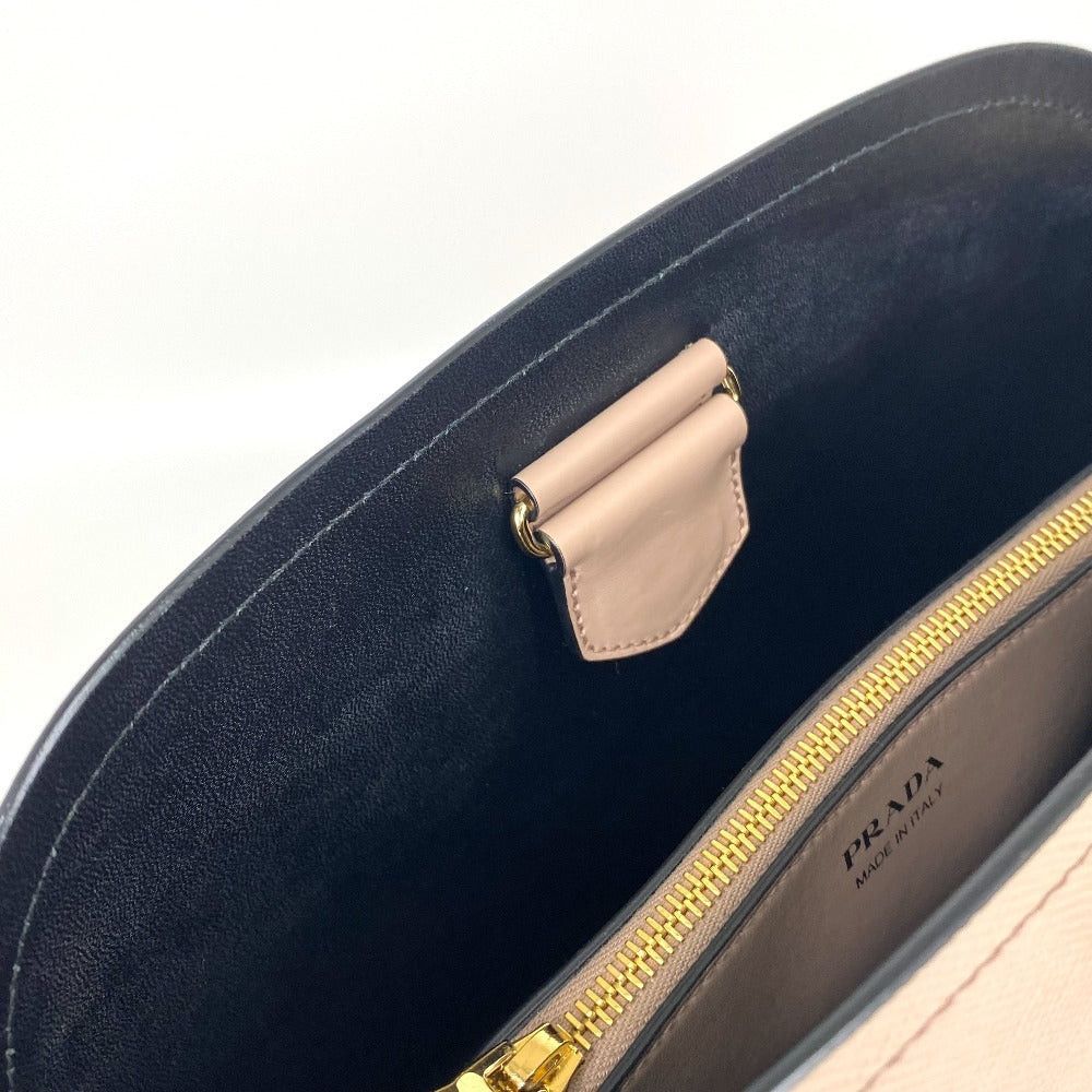 Prada Prada 1Ba251 Logo Plate Matinee Medium Briefcase Double Handbag Shoulder Bag Saffiano Leather Women Pink Size ONE SIZE - 12 Thumbnail