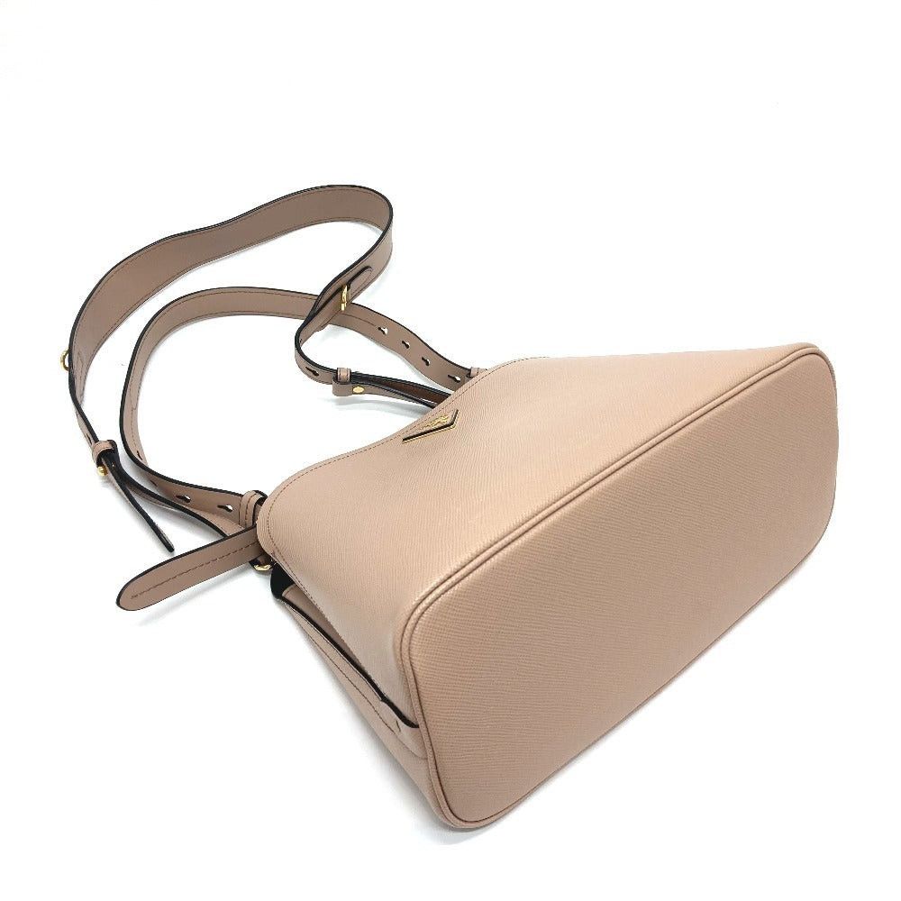 Prada Prada 1Ba251 Logo Plate Matinee Medium Briefcase Double Handbag Shoulder Bag Saffiano Leather Women Pink Size ONE SIZE - 4 Thumbnail