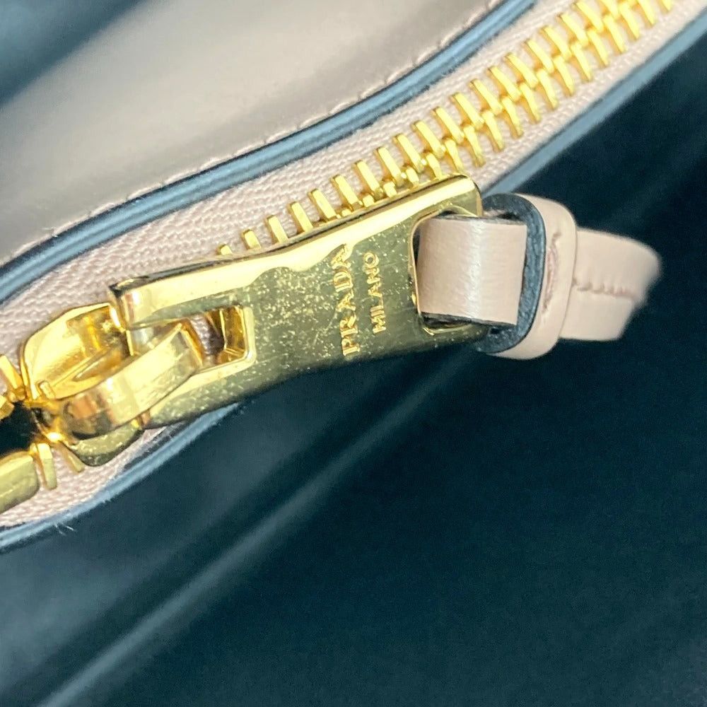 Prada Prada 1Ba251 Logo Plate Matinee Medium Briefcase Double Handbag Shoulder Bag Saffiano Leather Women Pink Size ONE SIZE - 13 Thumbnail