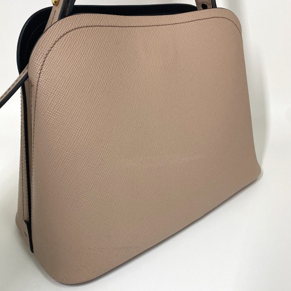 Prada Prada 1Ba251 Logo Plate Matinee Medium Briefcase Double Handbag Shoulder Bag Saffiano Leather Women Pink Size ONE SIZE - 6 Thumbnail