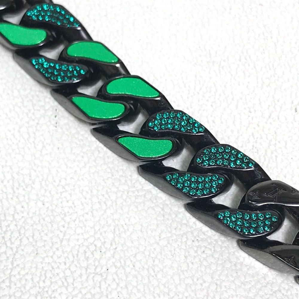 Louis Vuitton Louis Vuitton Mp2853 Lv Collier Chain Links Pâtise (Cheese) Accessories Necklace Metal Men Black/Green Size ONE SIZE - 5 Thumbnail