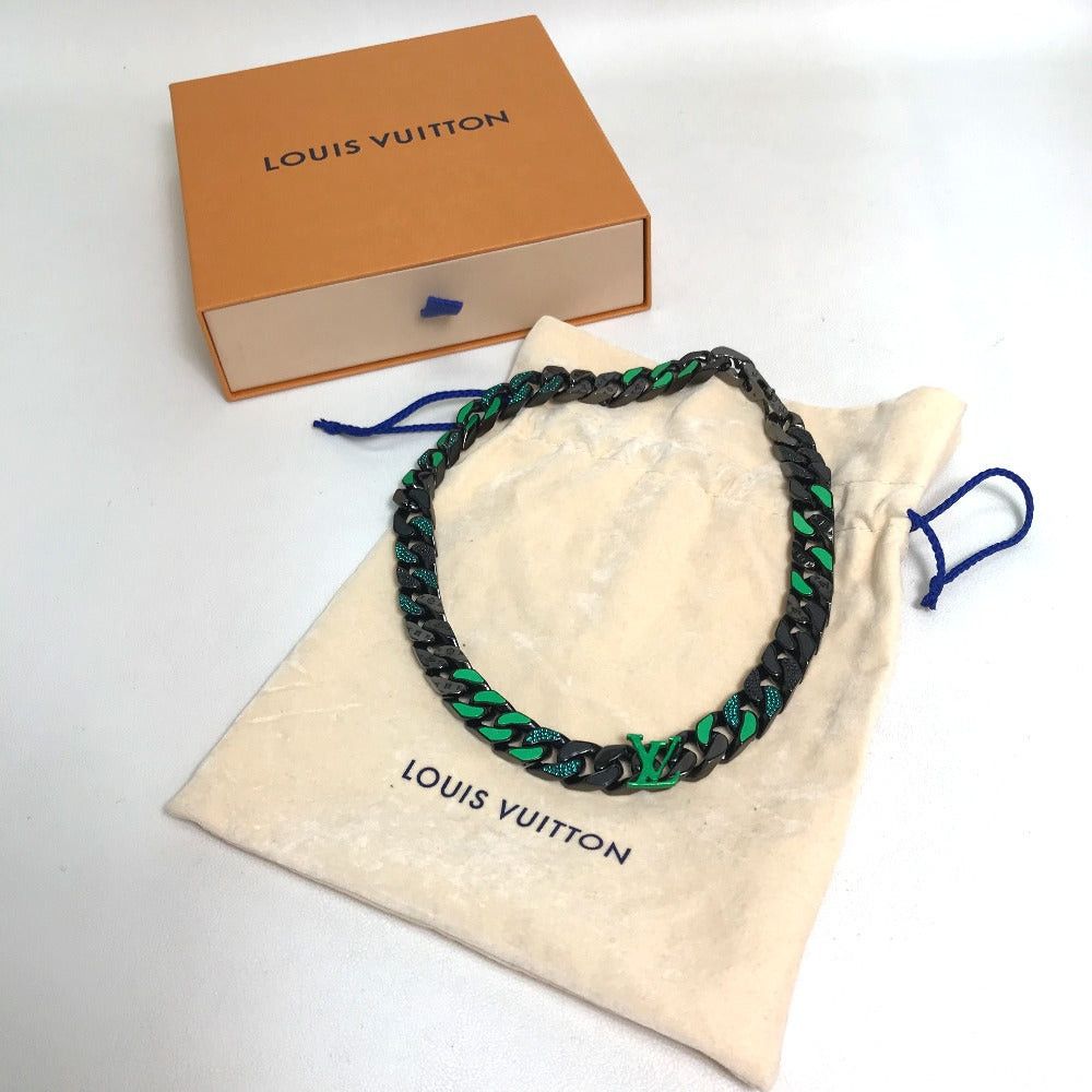Louis Vuitton Louis Vuitton Mp2853 Lv Collier Chain Links Pâtise (Cheese) Accessories Necklace Metal Men Black/Green Size ONE SIZE - 13 Thumbnail
