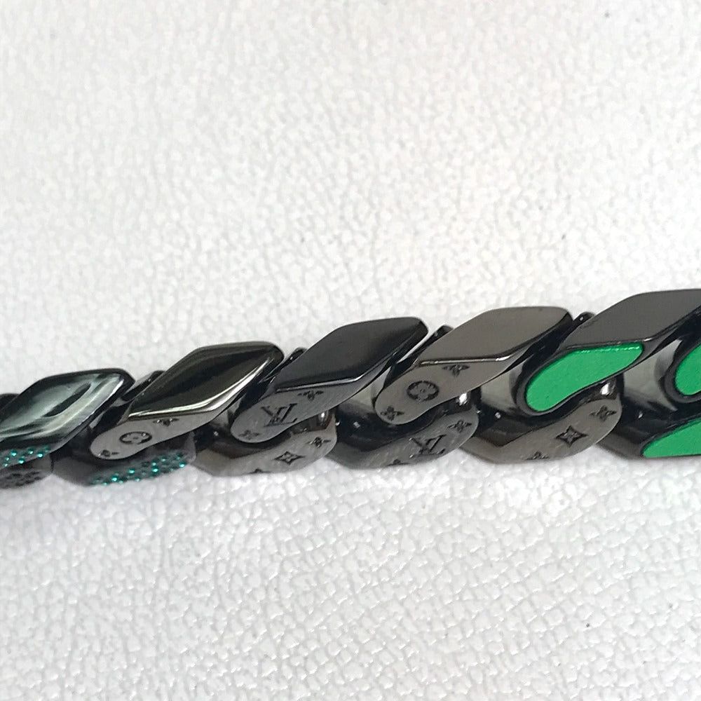 Louis Vuitton Louis Vuitton Mp2853 Lv Collier Chain Links Pâtise (Cheese) Accessories Necklace Metal Men Black/Green Size ONE SIZE - 9 Thumbnail