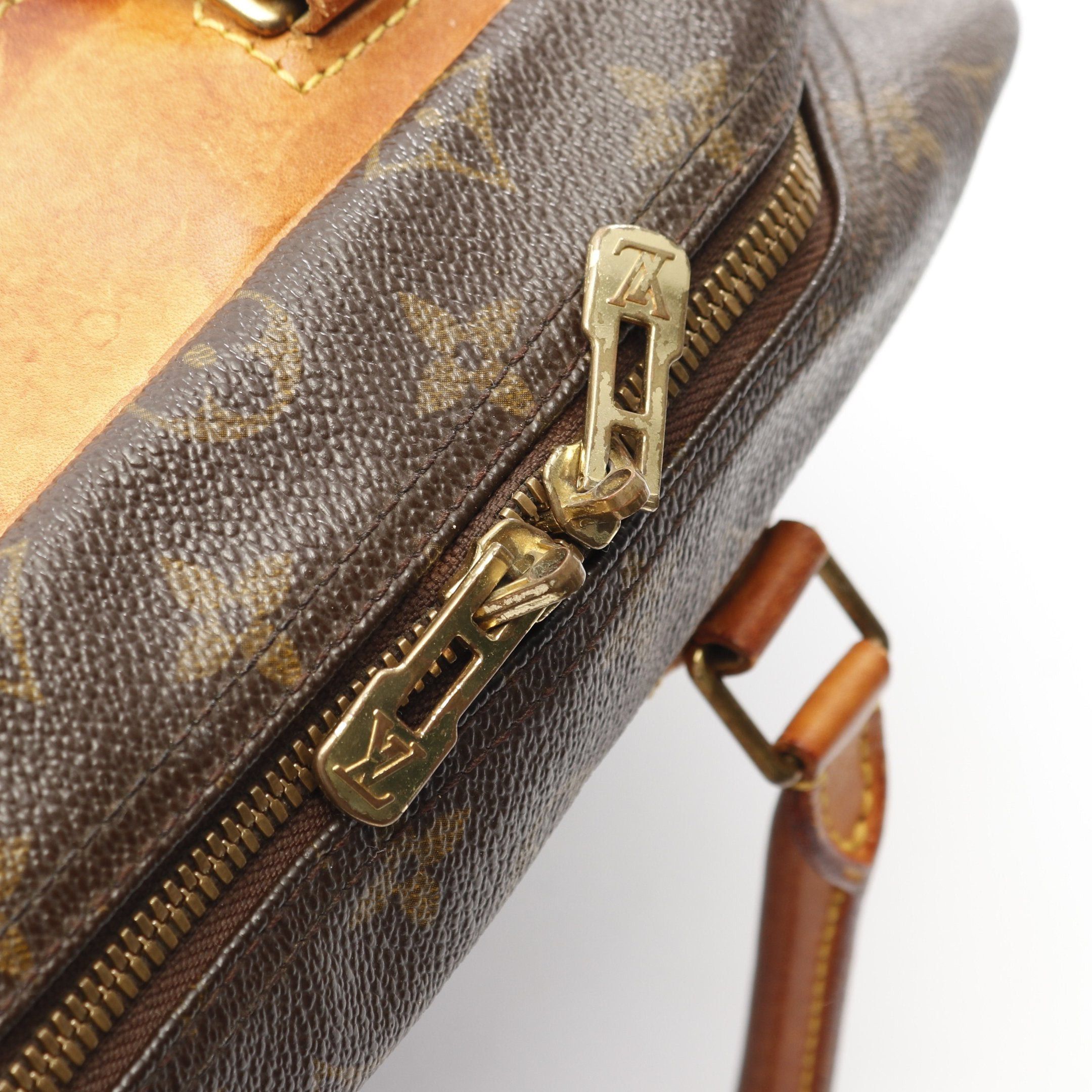 Louis Vuitton Louis Vuitton Deauville Bowling Vanity Monogram Handbag Leather Brown Size ONE SIZE - 11 Thumbnail