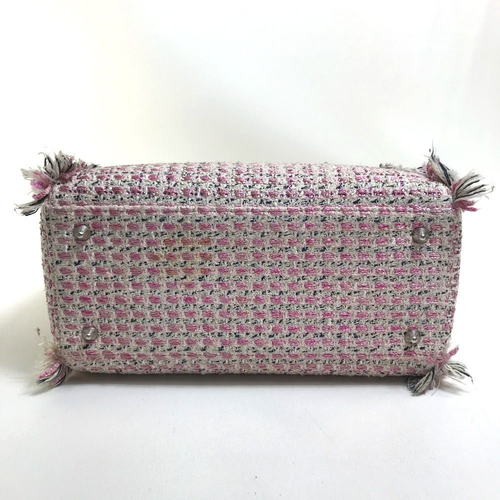 Dior Limited To Ginza Le Rose Bonheur (Happy Rose) Lady Ladydior Briefcase 2 Way Bag Shoulder Handbag Tweed Women Pink×Purple×White