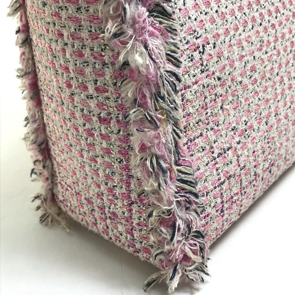 Dior Limited To Ginza Le Rose Bonheur (Happy Rose) Lady Ladydior Briefcase 2 Way Bag Shoulder Handbag Tweed Women Pink×Purple×White
