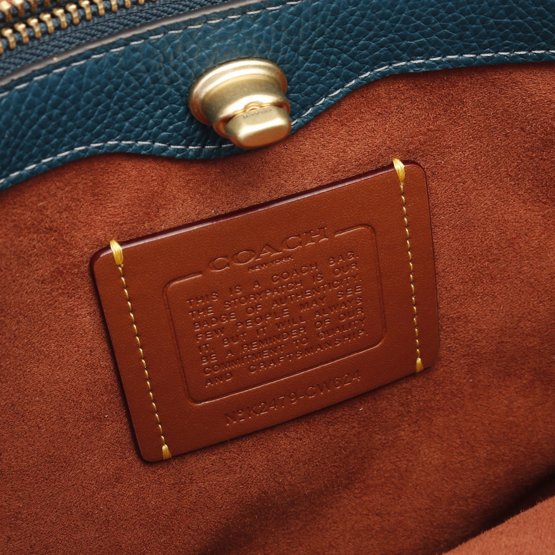 Coach Coach Willow Soft Bucket Bag One Shoulder Leather Blue Green Size ONE SIZE - 4 Thumbnail