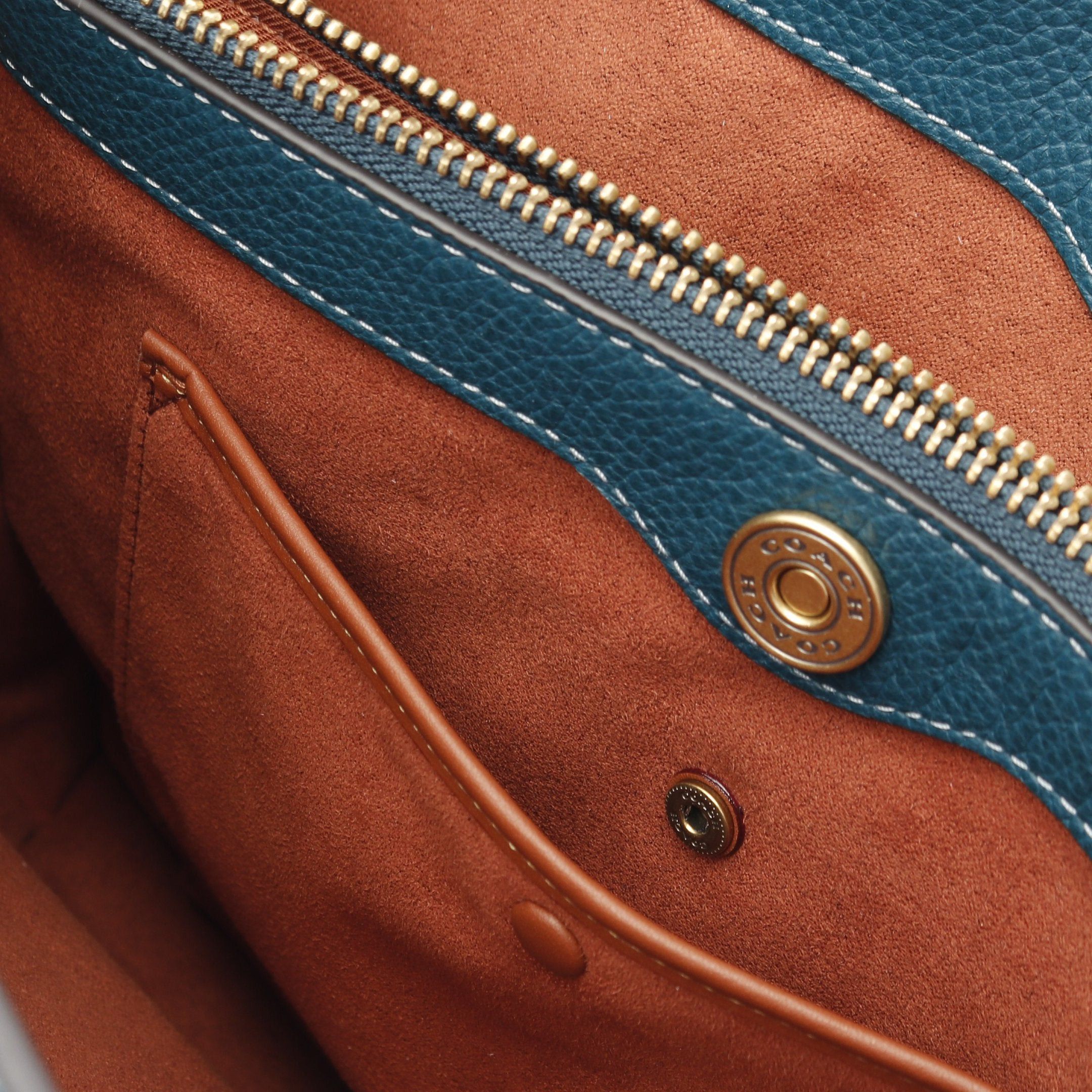 Coach Coach Willow Soft Bucket Bag One Shoulder Leather Blue Green Size ONE SIZE - 9 Thumbnail