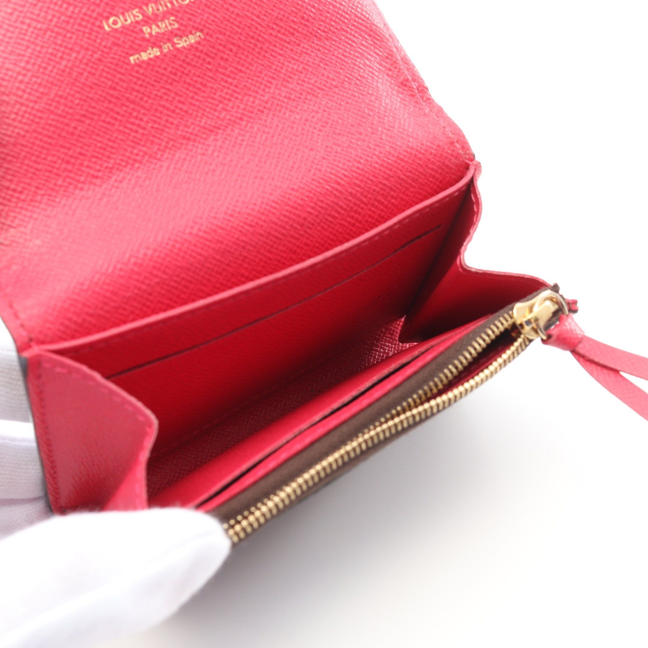 Louis Vuitton Louis Vuitton Porte-Monnaie Rosary Monogram Fuchsia Coin Purse Leather Brown Size ONE SIZE - 3 Thumbnail