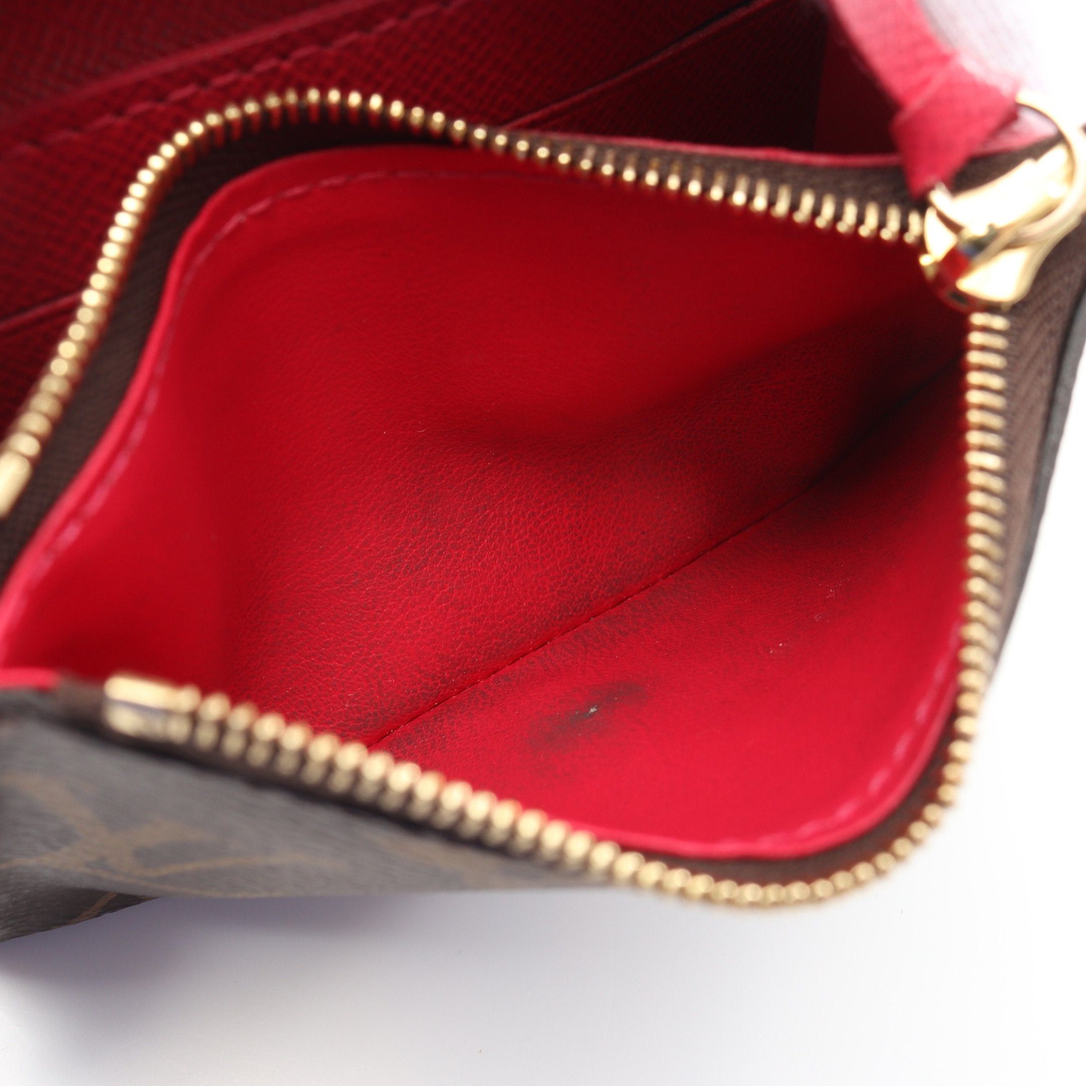 Louis Vuitton Louis Vuitton Porte-Monnaie Rosary Monogram Fuchsia Coin Purse Leather Brown Size ONE SIZE - 7 Thumbnail