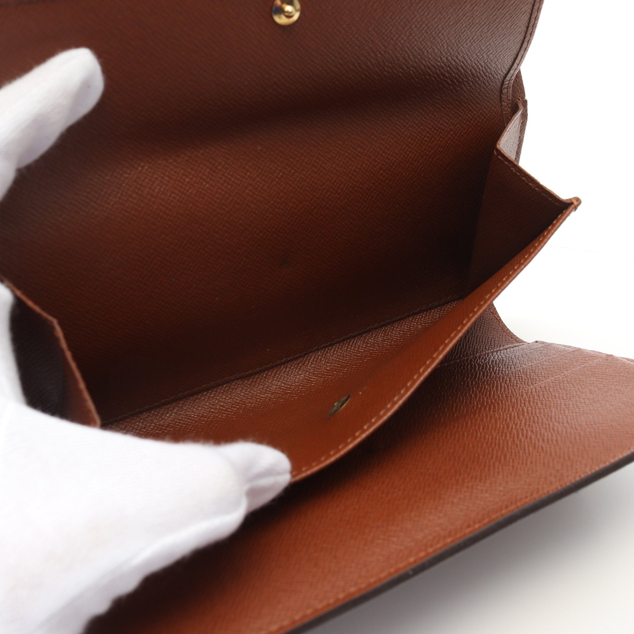 Louis Vuitton Louis Vuitton Porto Tresor International Monogram Trifold Long Wallet Leather Brown Size ONE SIZE - 4 Thumbnail