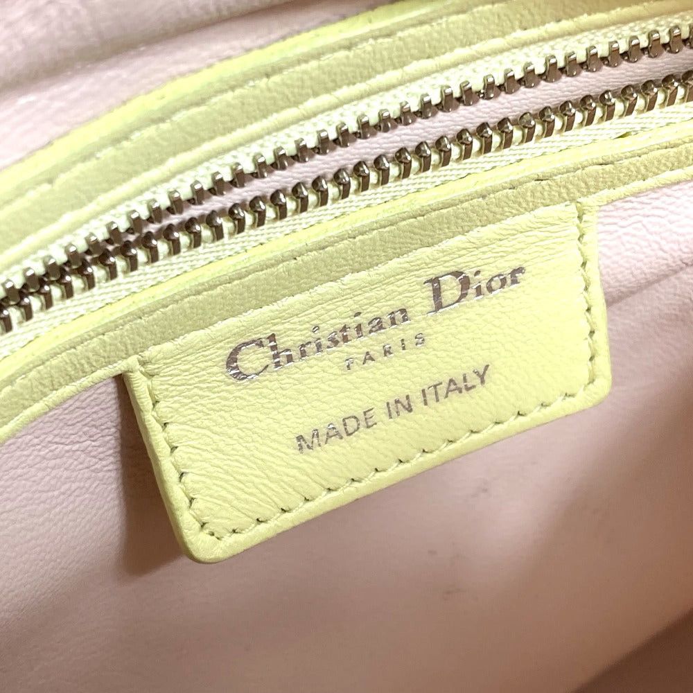 Dior Dior Canape Lady Ladydior Briefcase 2 Way Bag Shoulder Handbag Leather Women Blue×Yellow×Pink Size ONE SIZE - 9 Thumbnail