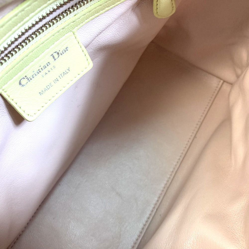 Dior Dior Canape Lady Ladydior Briefcase 2 Way Bag Shoulder Handbag Leather Women Blue×Yellow×Pink Size ONE SIZE - 10 Thumbnail